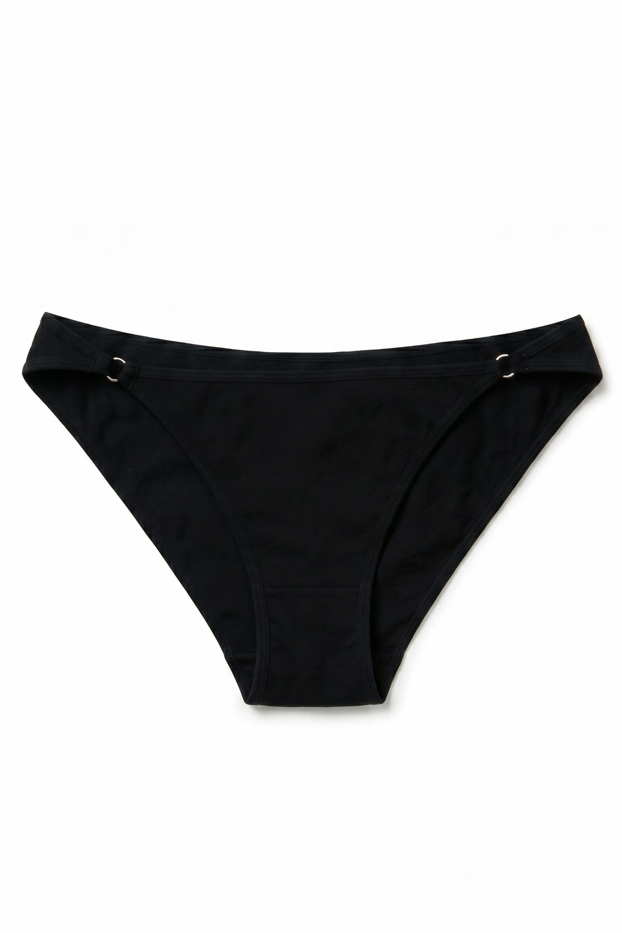 Öts Kadın Külot 3'lü, Yüksek Bel Bikini, Halka Detaylı (%96 Pamuk - %4 Elastan)
