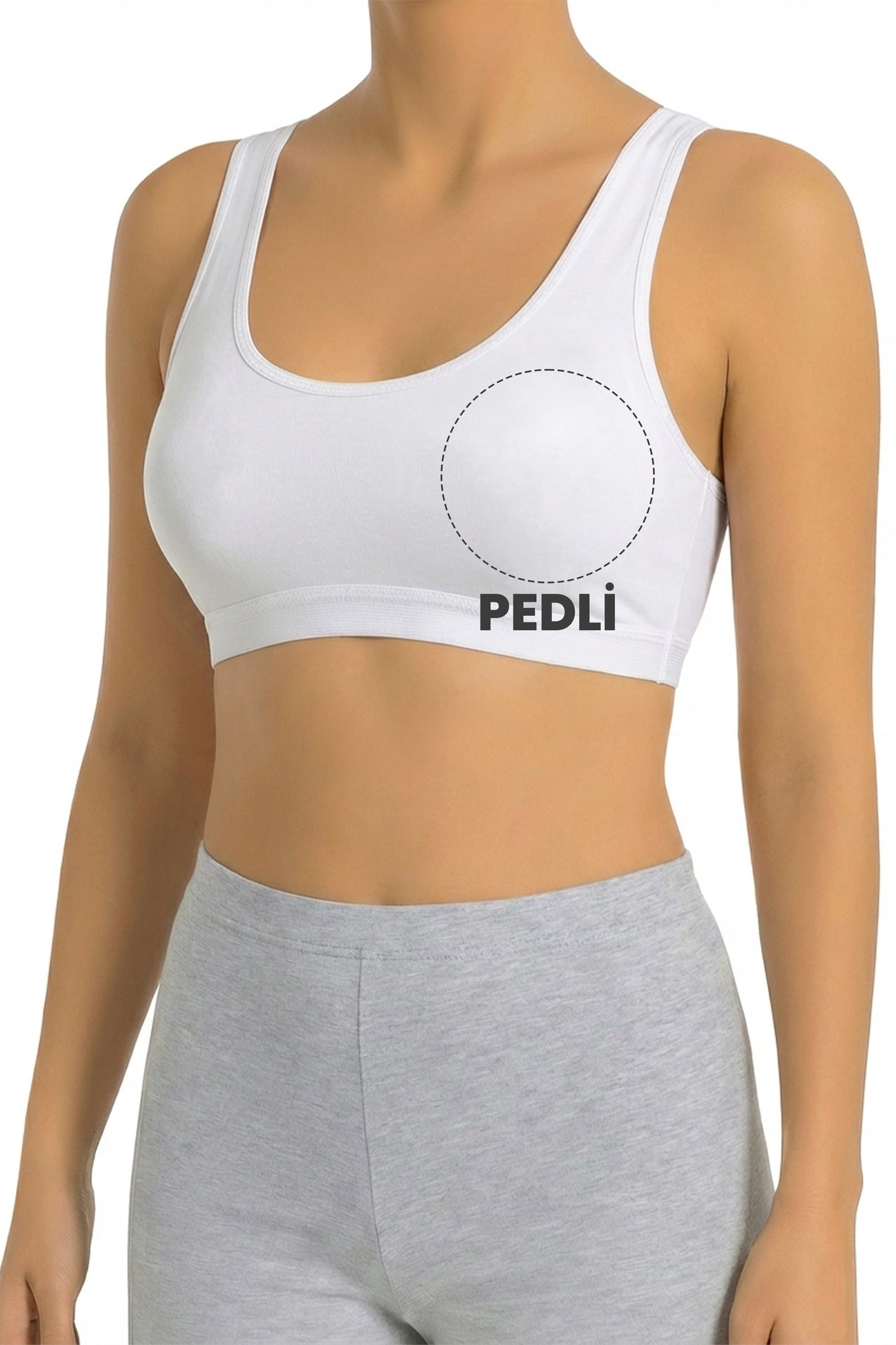 Öts Kadın Sütyen Pedli Kalın Askılı Büstiyer (%96 Pamuk - %4 Elastan)