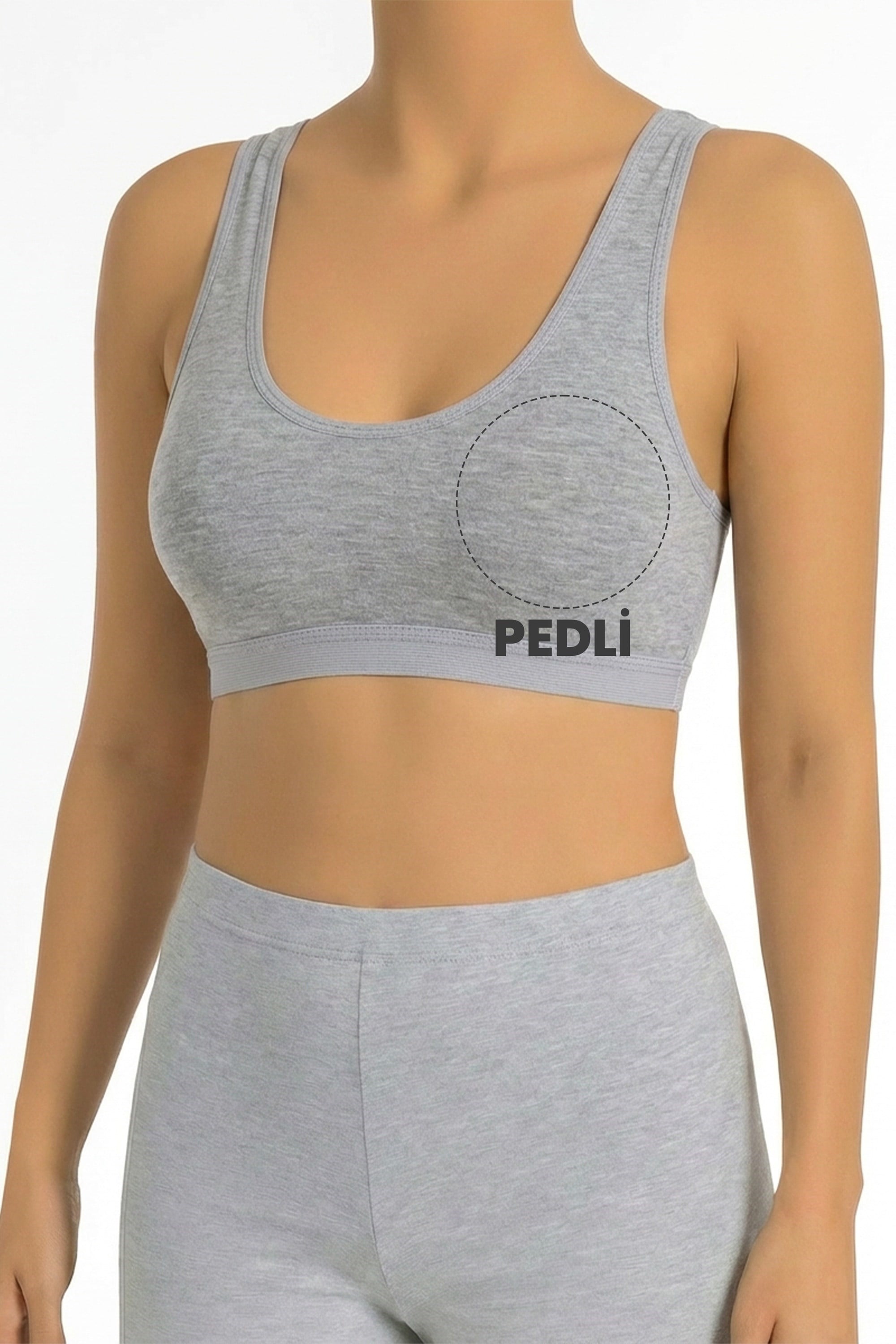 Öts Kadın Sütyen Pedli Kalın Askılı Büstiyer (%96 Pamuk - %4 Elastan)