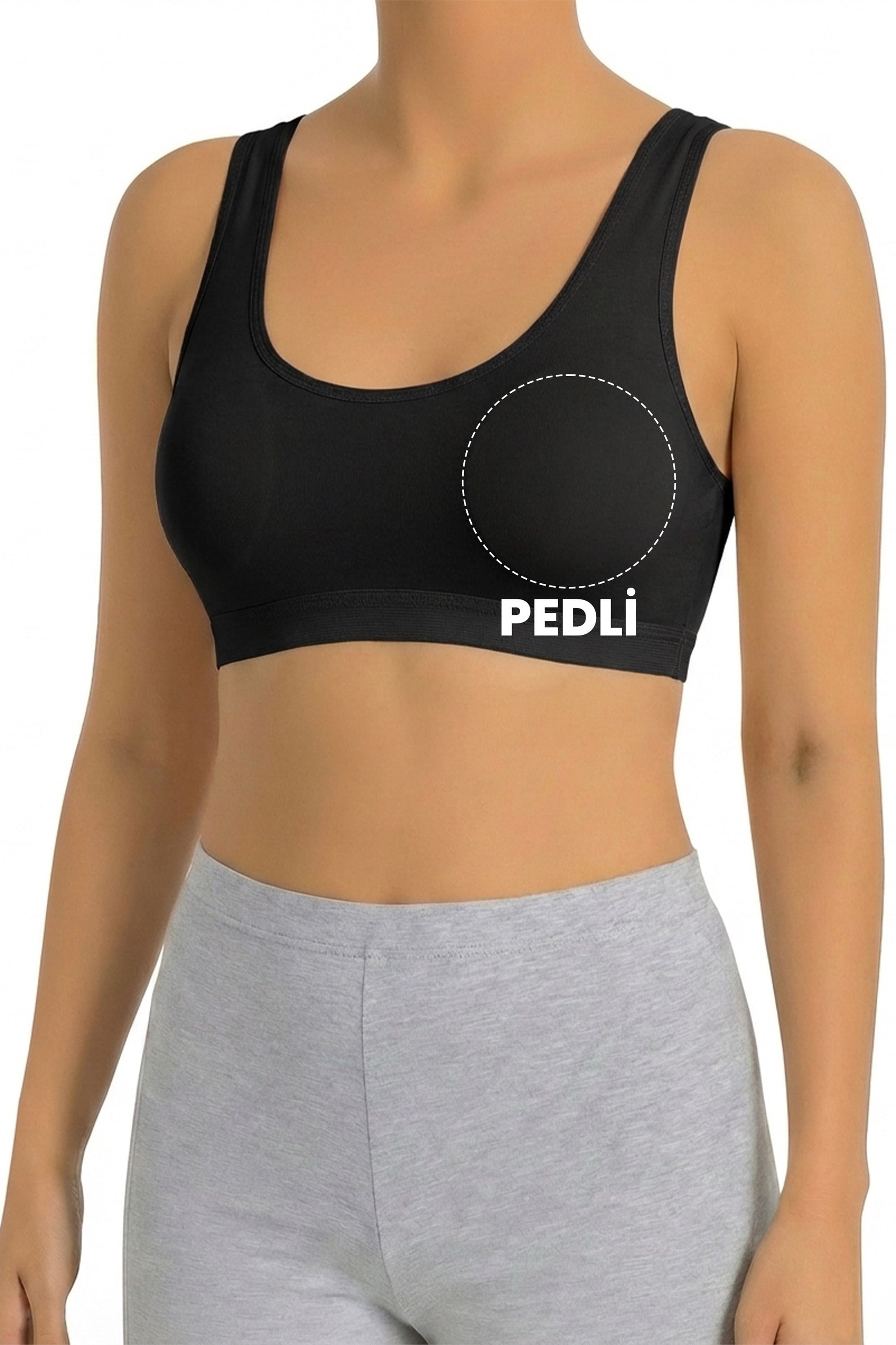 Öts Kadın Sütyen Pedli Kalın Askılı Büstiyer (%96 Pamuk - %4 Elastan)