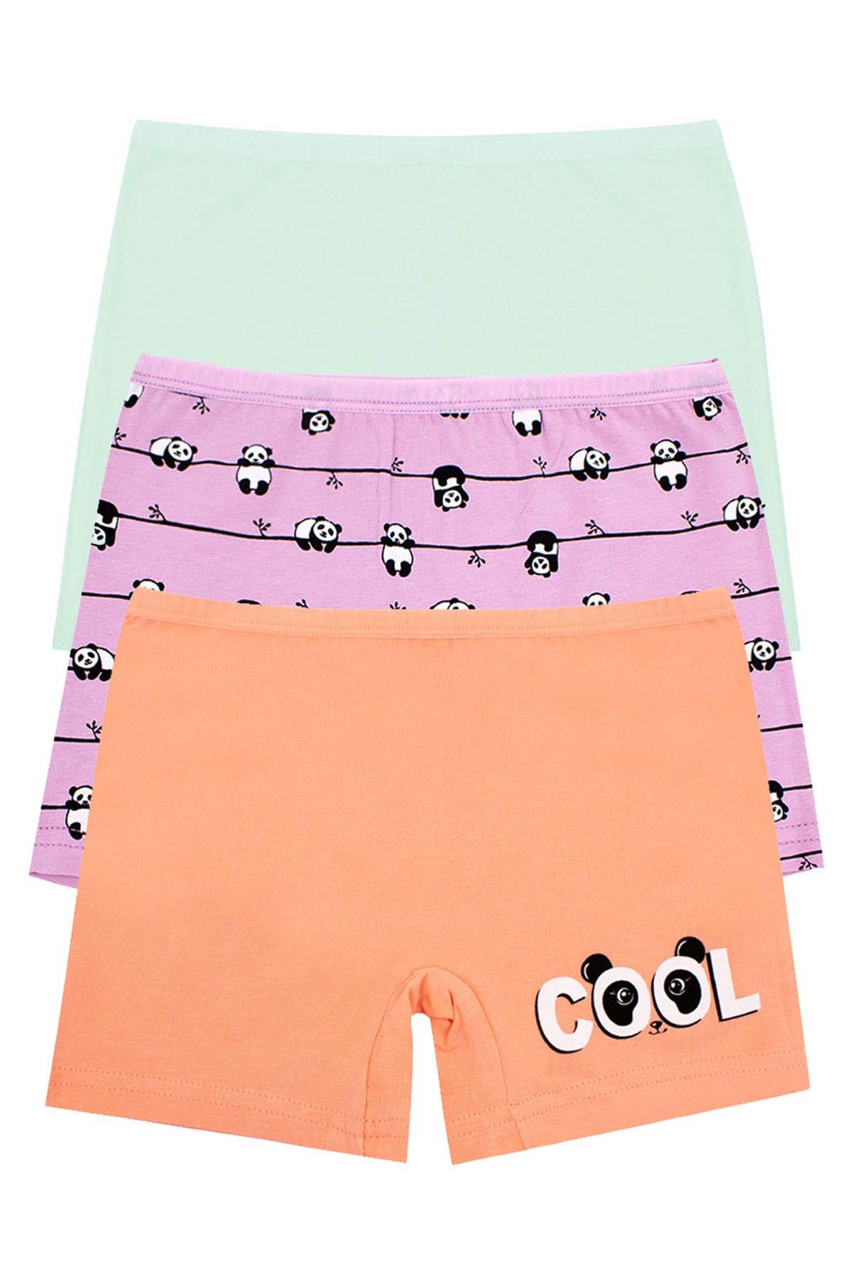 Öts Kız Çocuk Boxer 3'lü Baskılı (%96 Pamuk - %4 Elastan)