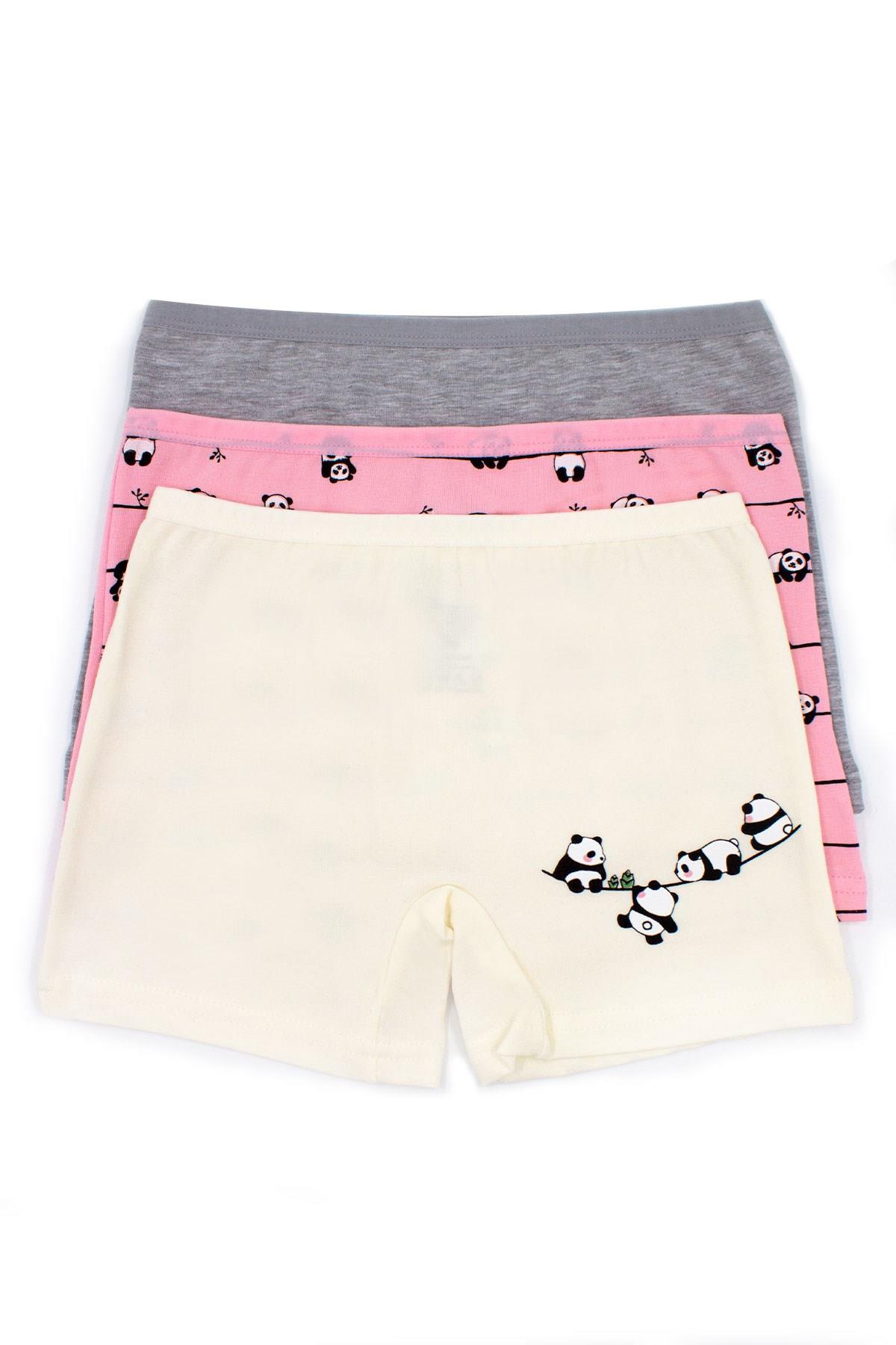 Öts Kız Çocuk Boxer 3'lü Baskılı (%96 Pamuk - %4 Elastan)