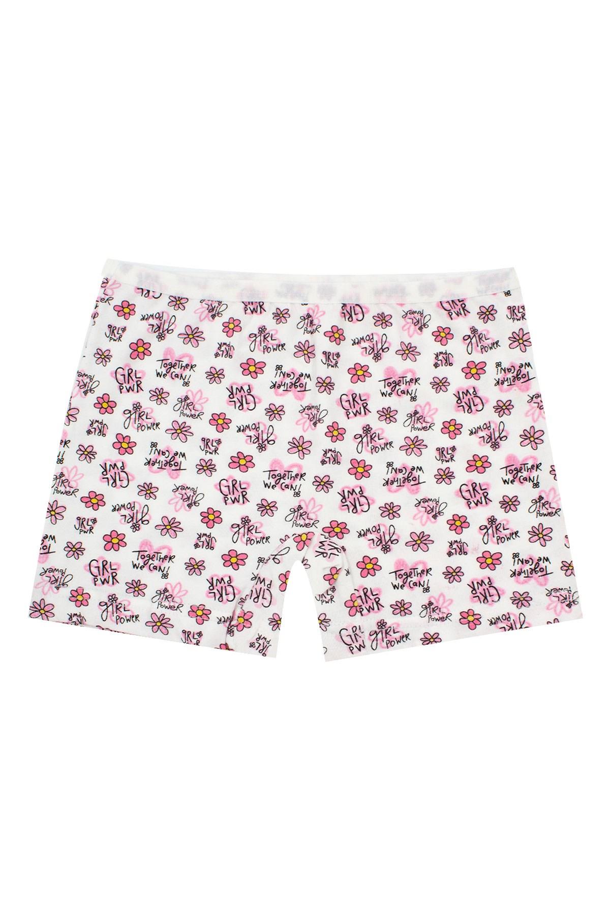 Öts Kız Çocuk Boxer 3'lü Baskılı (%96 Pamuk - %4 Elastan)