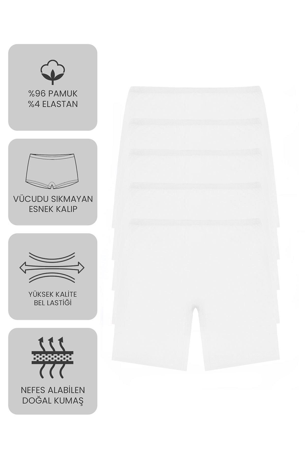 Öts Premium 5’li Kız Çocuk Boxer - Hediye Kutulu, Pamuklu Kumaş, Esnek, Etiketsiz, İnce Lastik Tayt