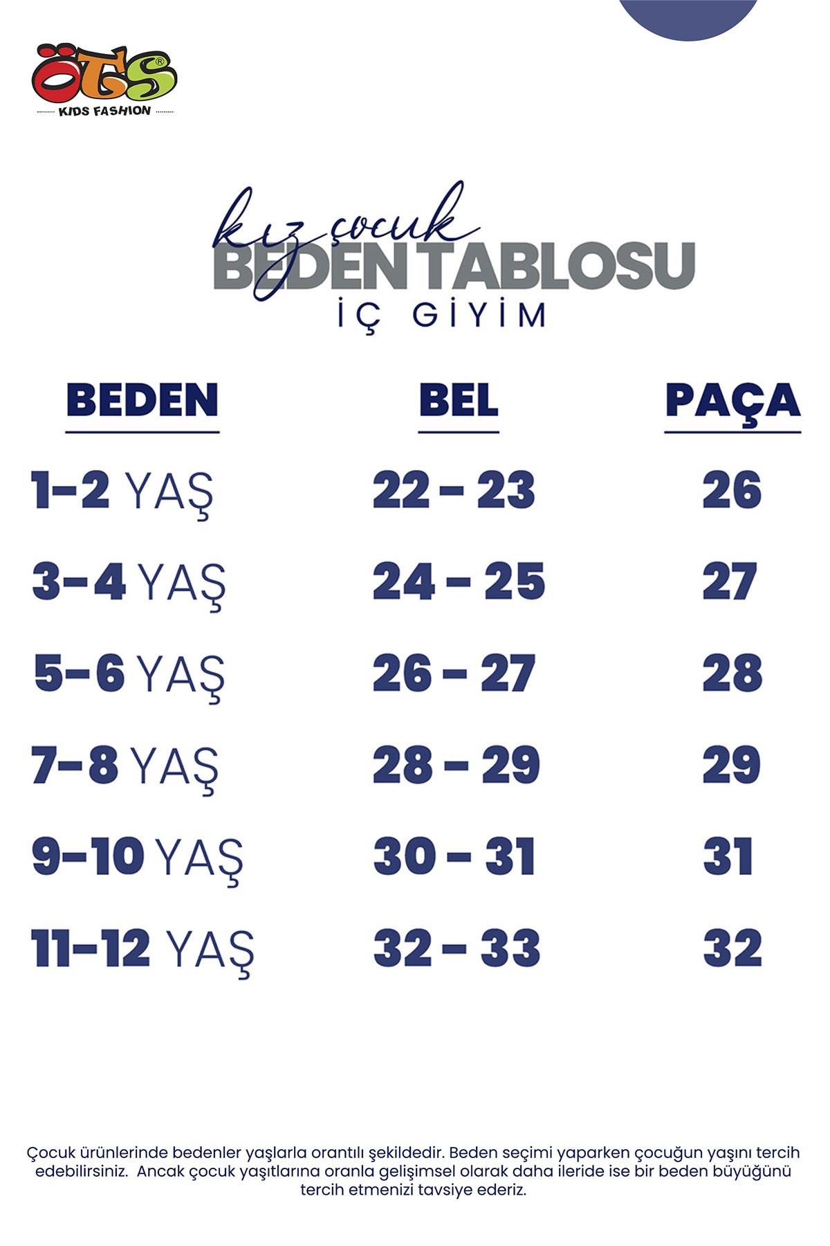 Öts Premium 5’li Kız Çocuk Boxer - Hediye Kutulu, Pamuklu Kumaş, Esnek, Etiketsiz, İnce Lastik Tayt