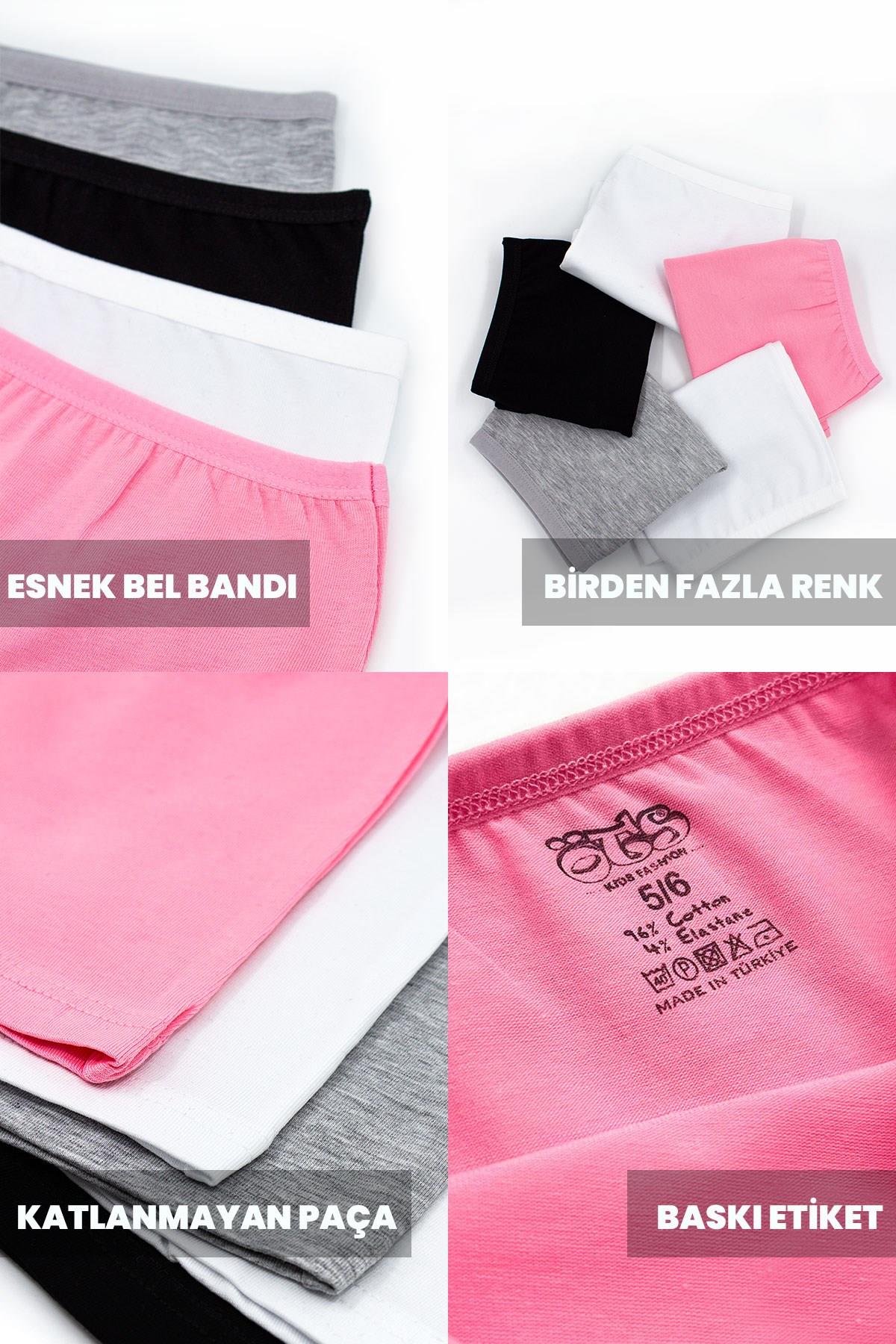 Öts Premium 5’li Kız Çocuk Boxer - Hediye Kutulu, Pamuklu Kumaş, Esnek, Etiketsiz, İnce Lastik Tayt