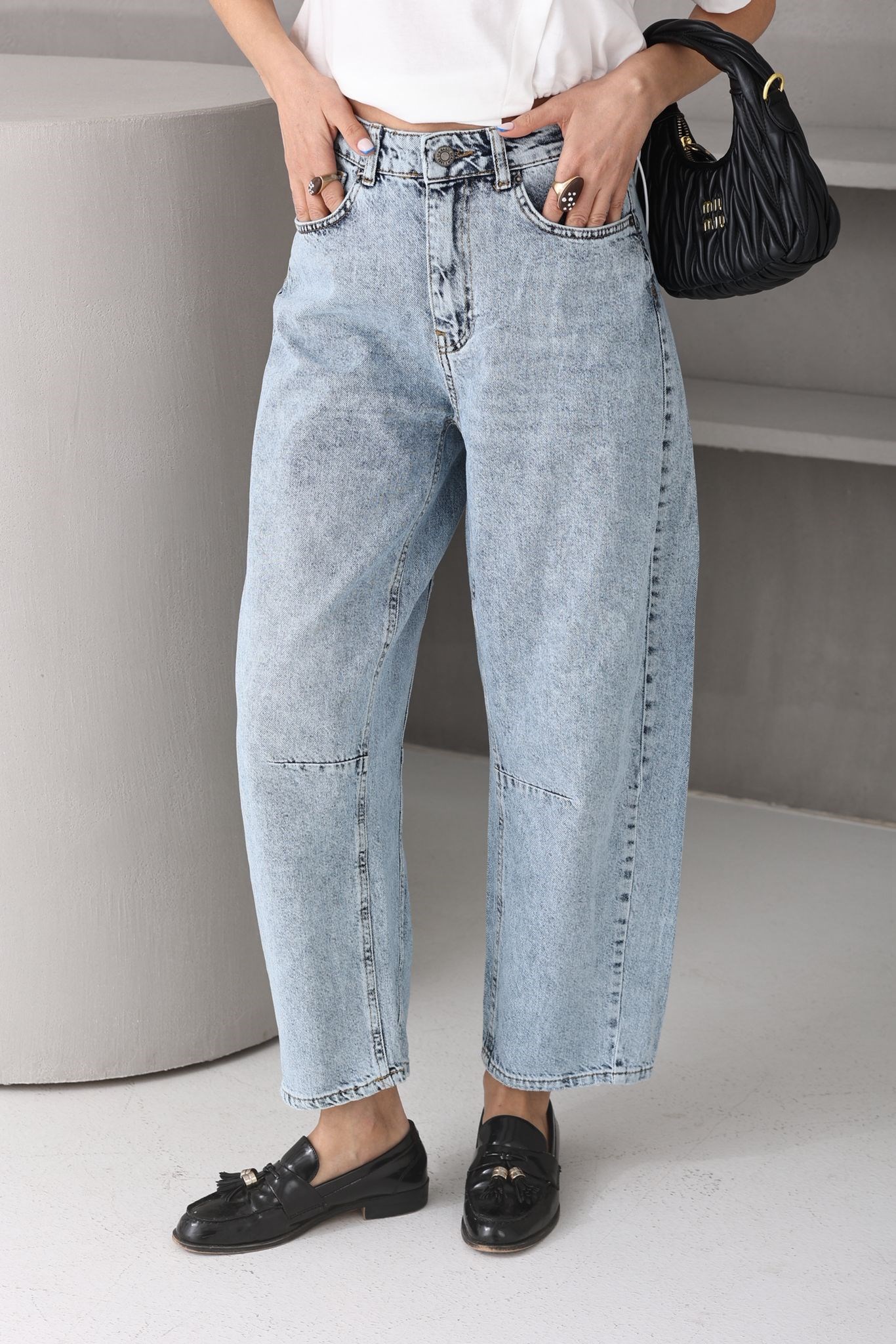 Açık Mavi Dikiş Detay Balon Jean (3206) JEAN | NO33
