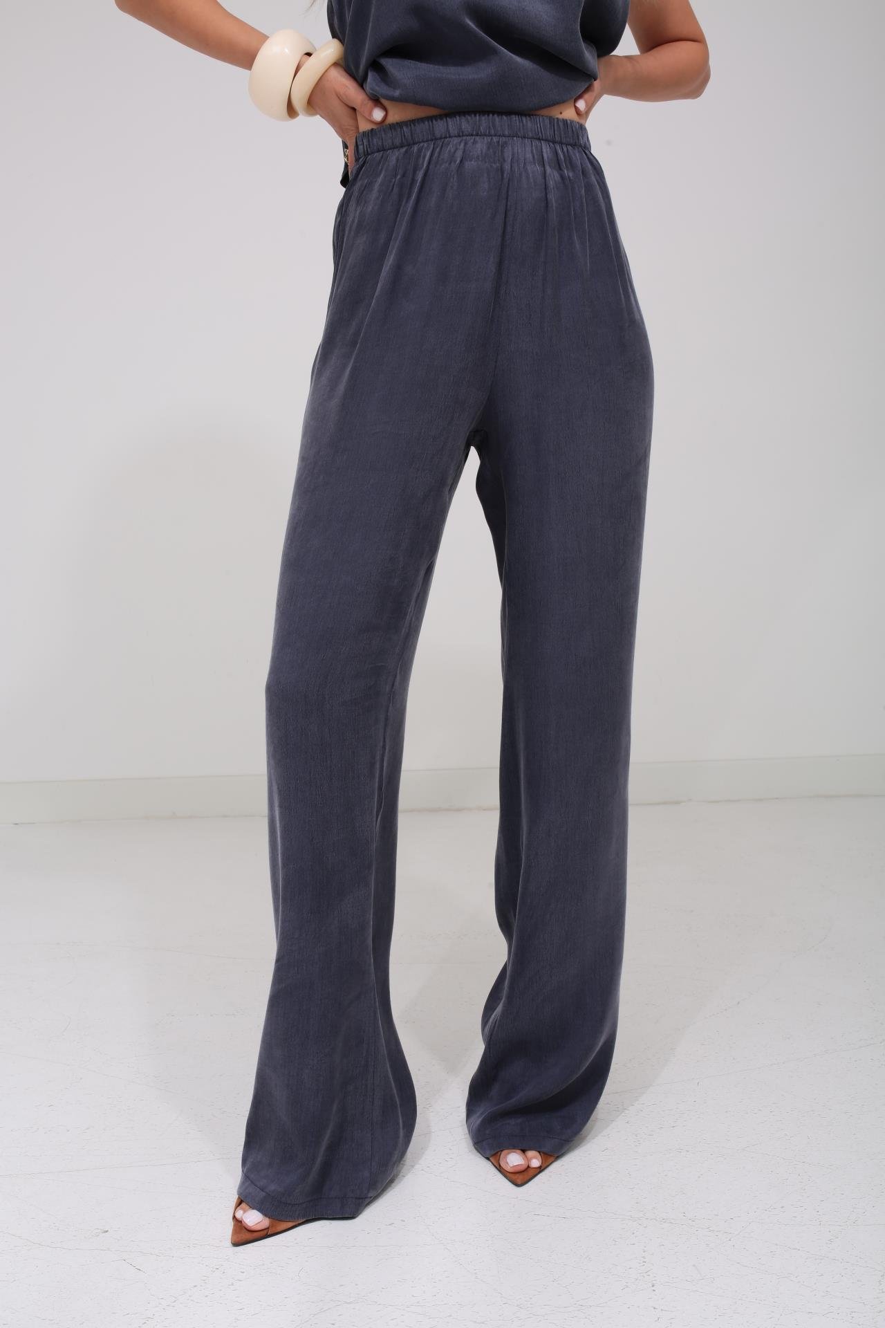 Askılı Tensel Kumaş Lacivert Bluz Pantolon TAKIM | NO33