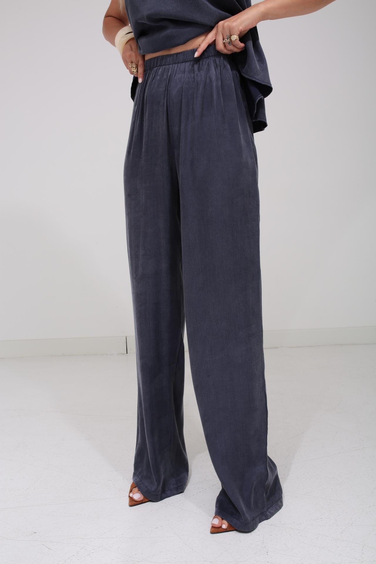 Askılı Tensel Kumaş Lacivert Bluz Pantolon TAKIM | NO33