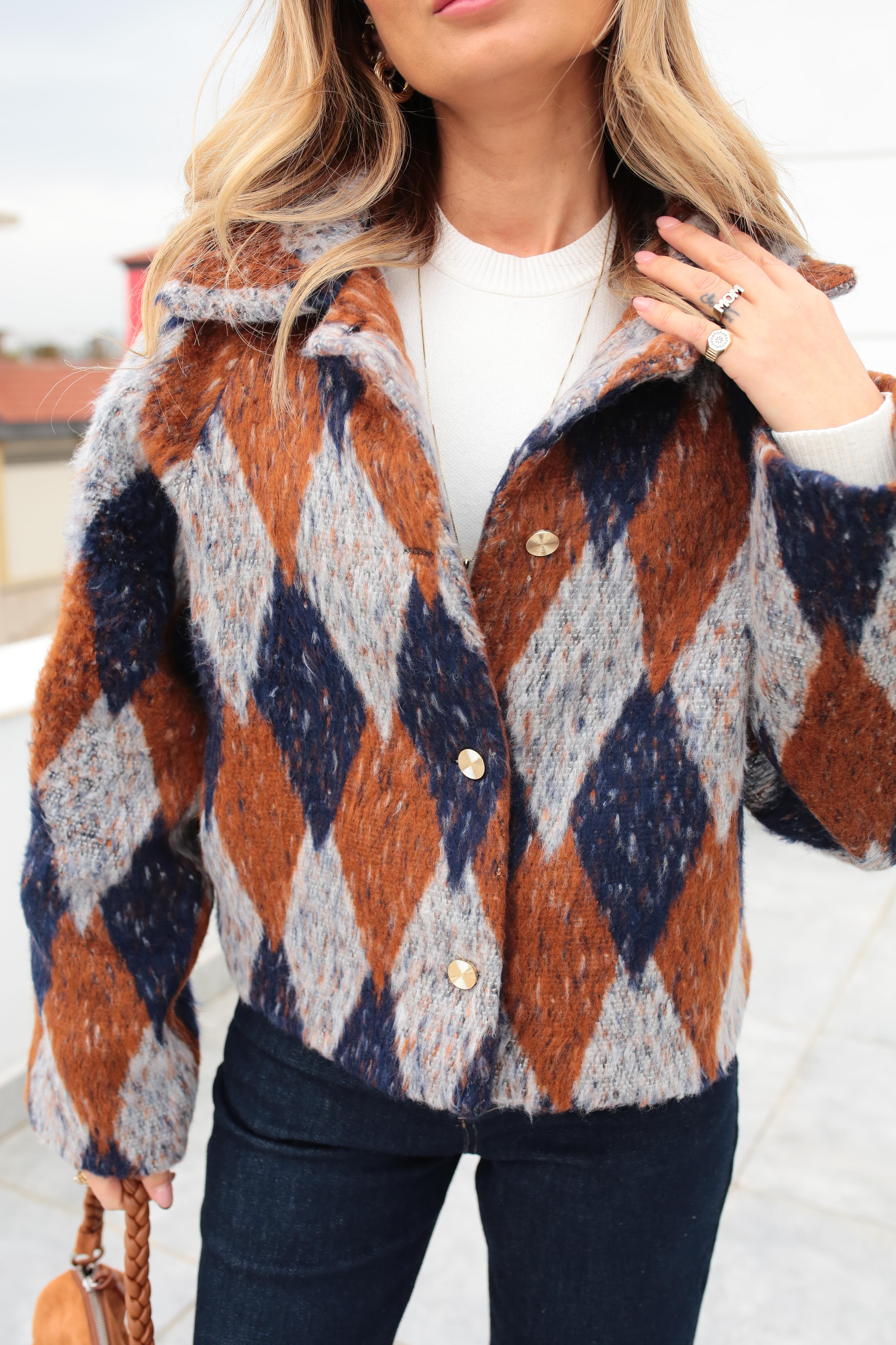 Baklava Desen Jakar Ceket CEKET