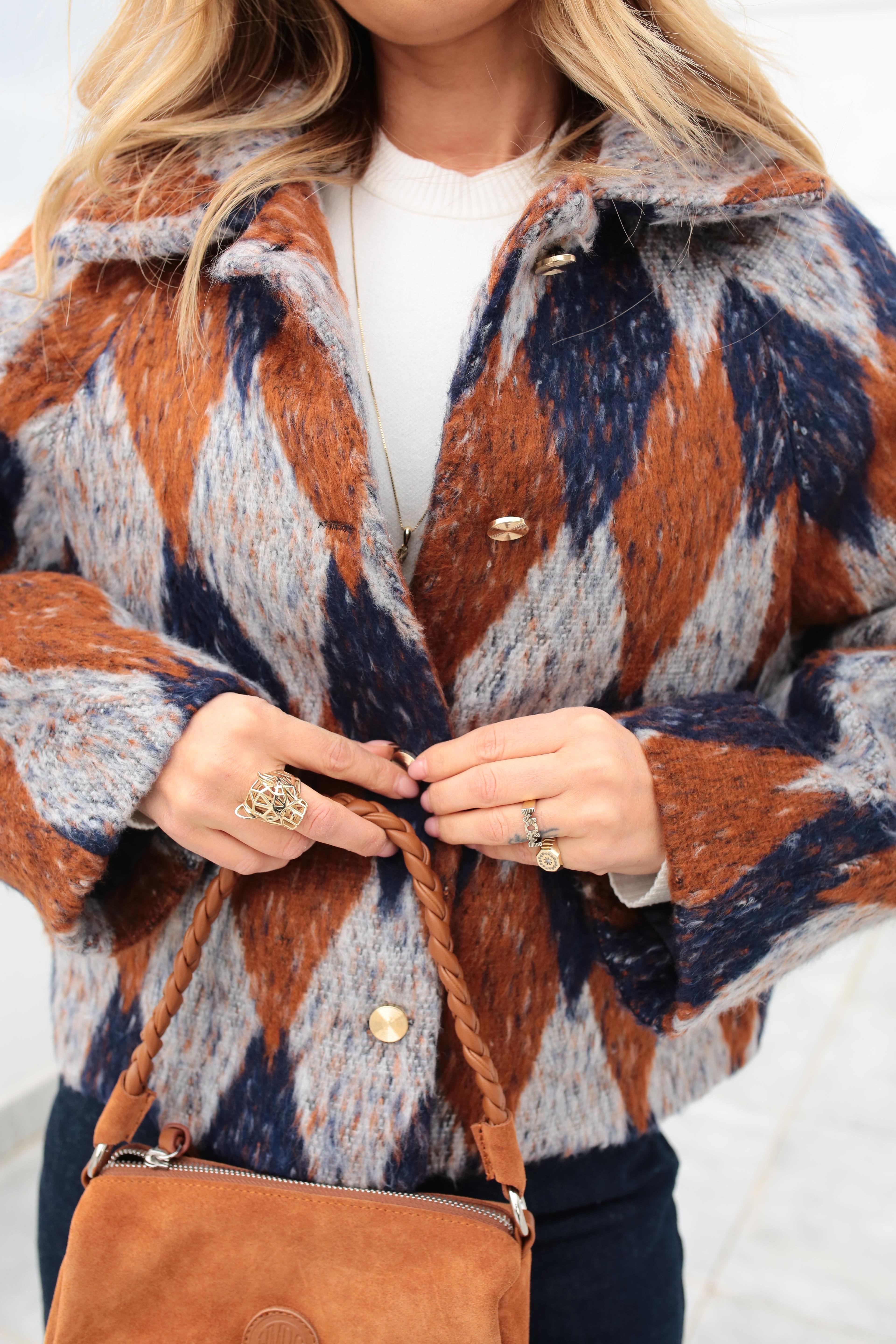 Baklava Desen Jakar Ceket CEKET