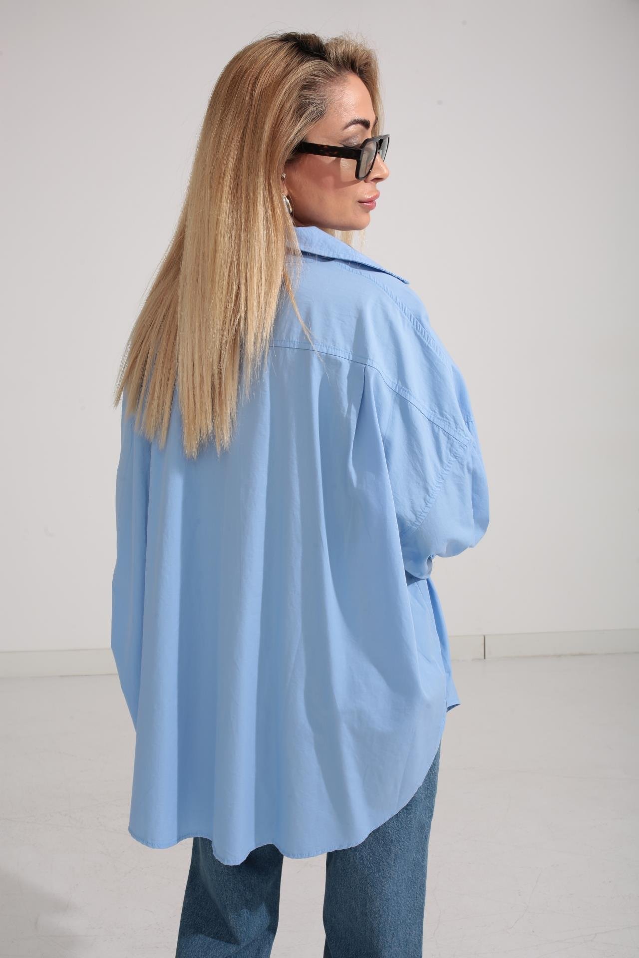 Bebe Mavi Oversize Tek Cepli Gömlek GÖMLEK