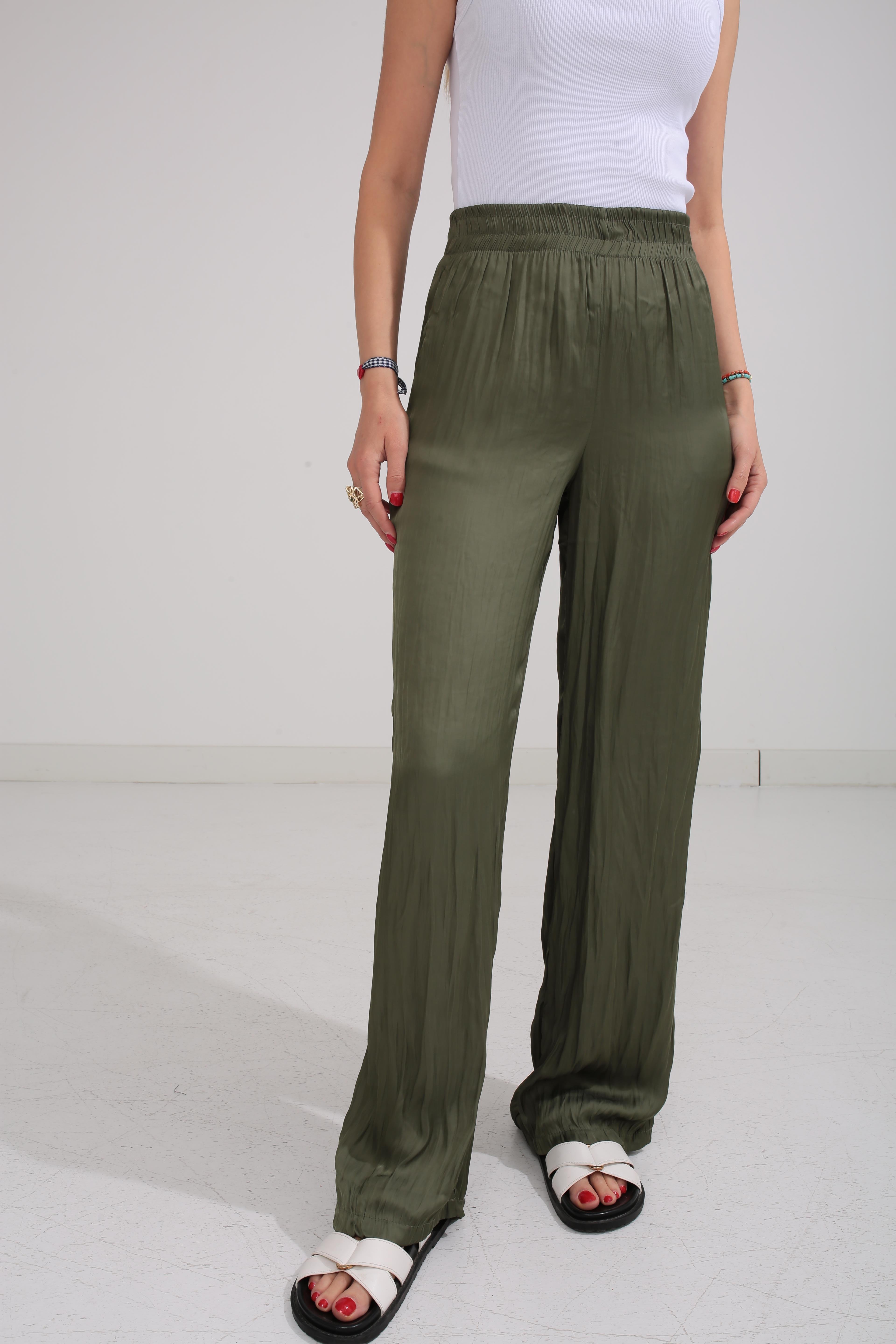 Beli Lastikli Haki Kraşlı Pantolon PANTOLON | NO33