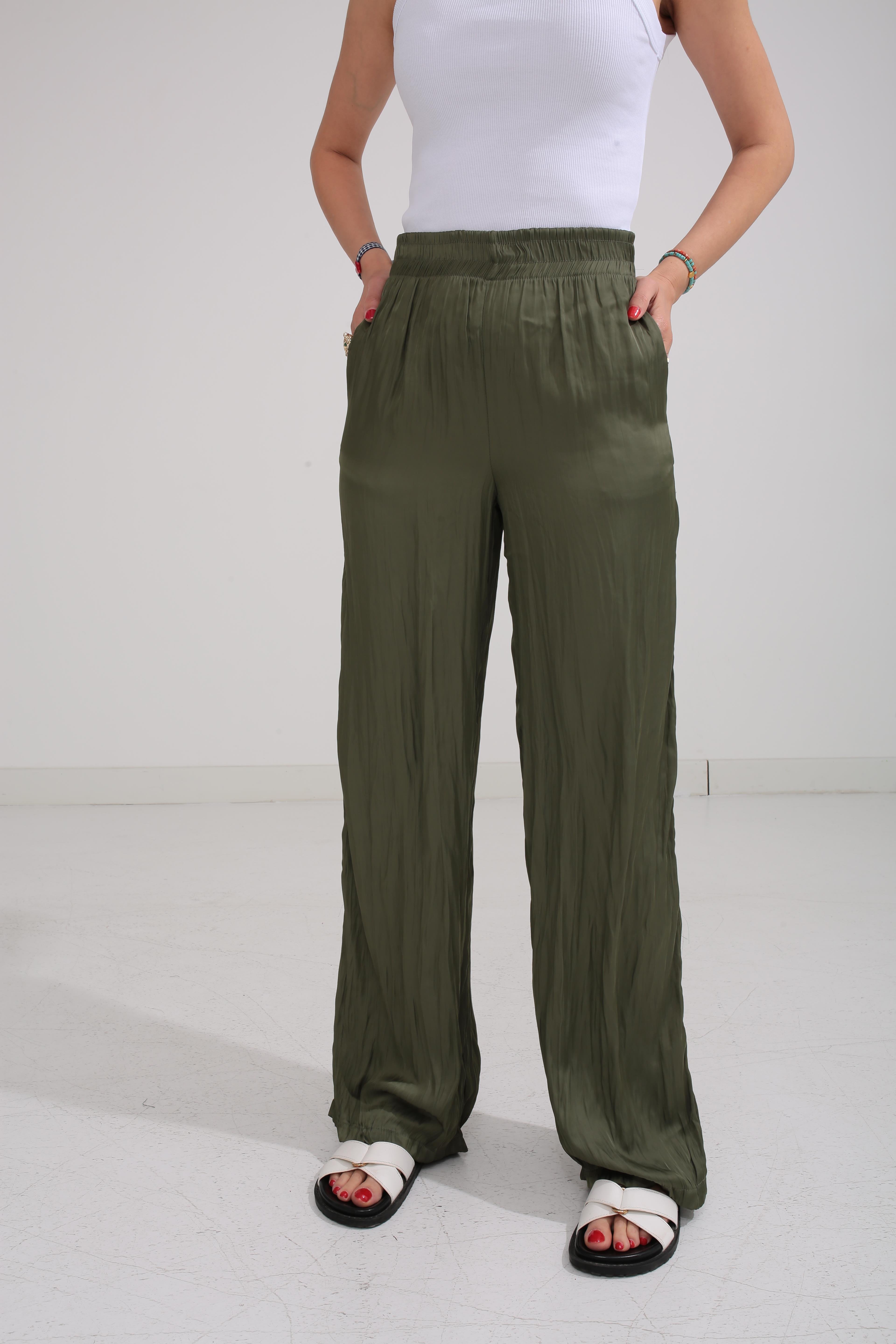 Beli Lastikli Haki Kraşlı Pantolon PANTOLON | NO33