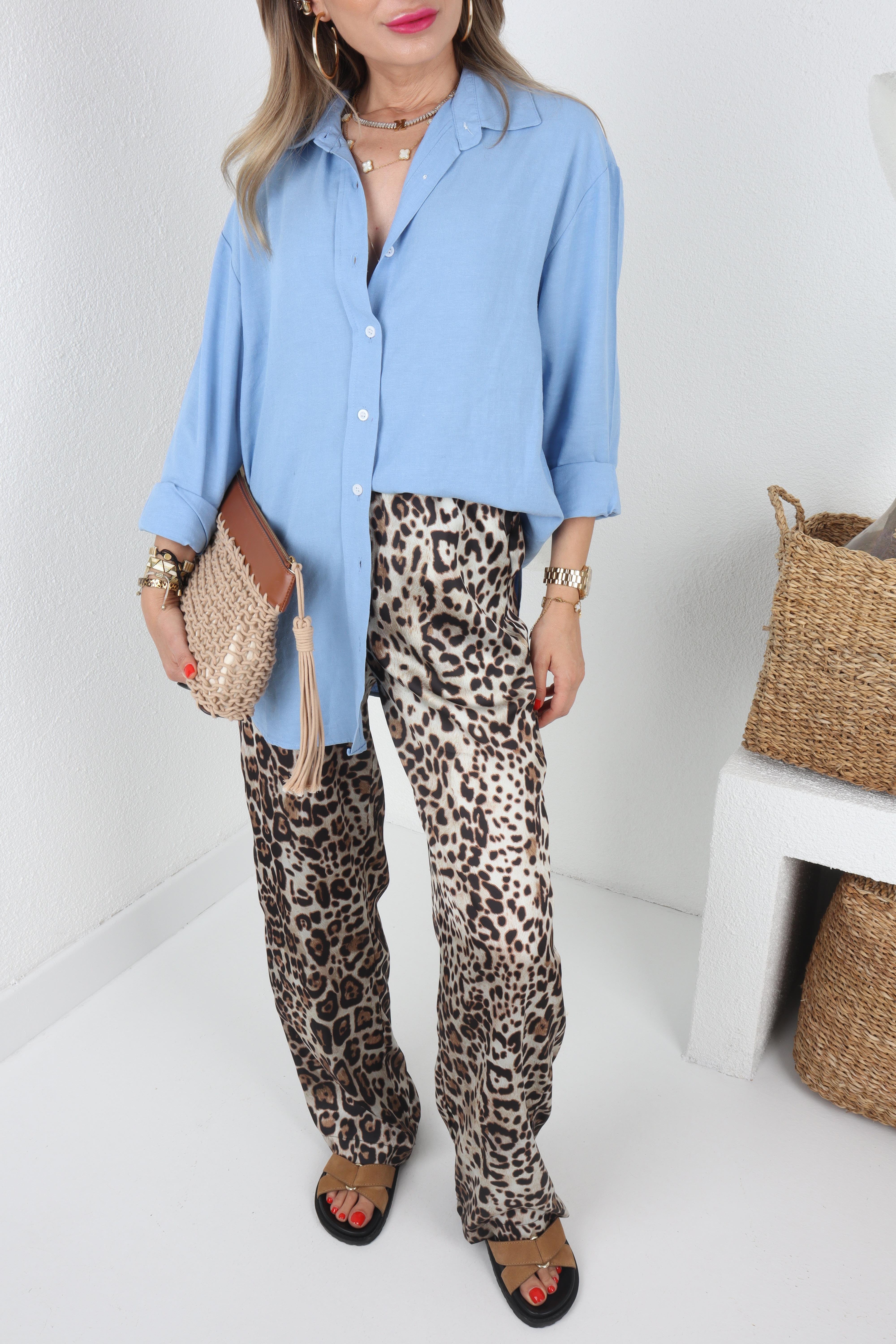 Beli Lastikli Saten Pantolon PANTOLON