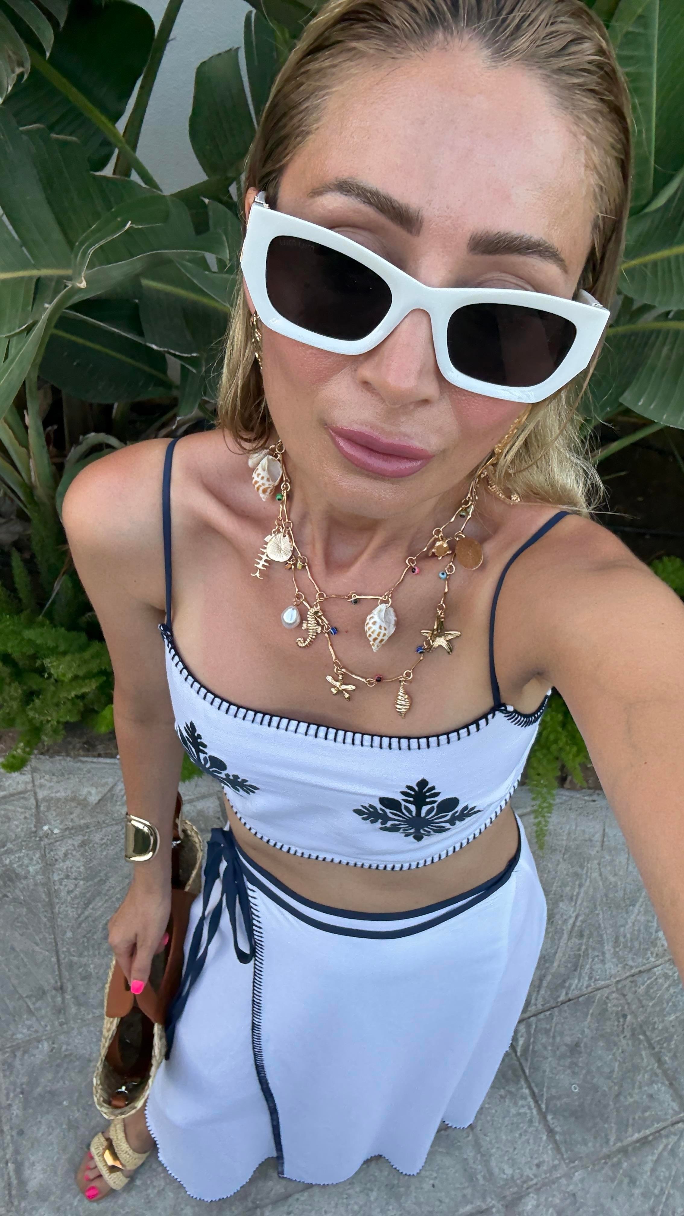 Beyaz Kemik Çerçeve Gözlük GÜNEŞ GÖZLÜĞÜ | NO33