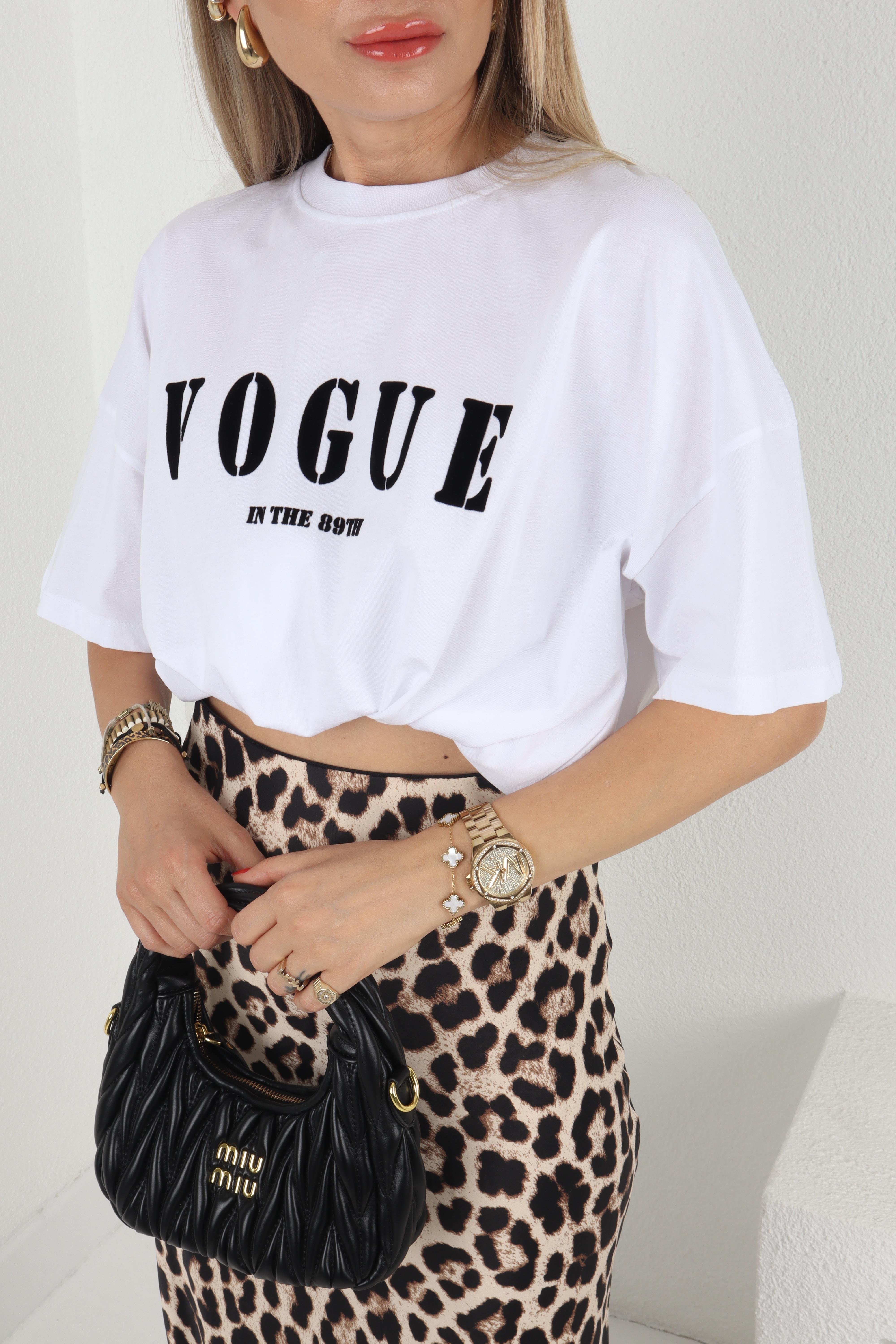 Beyaz Vogue Baskılı Tshirt T-SHİRT