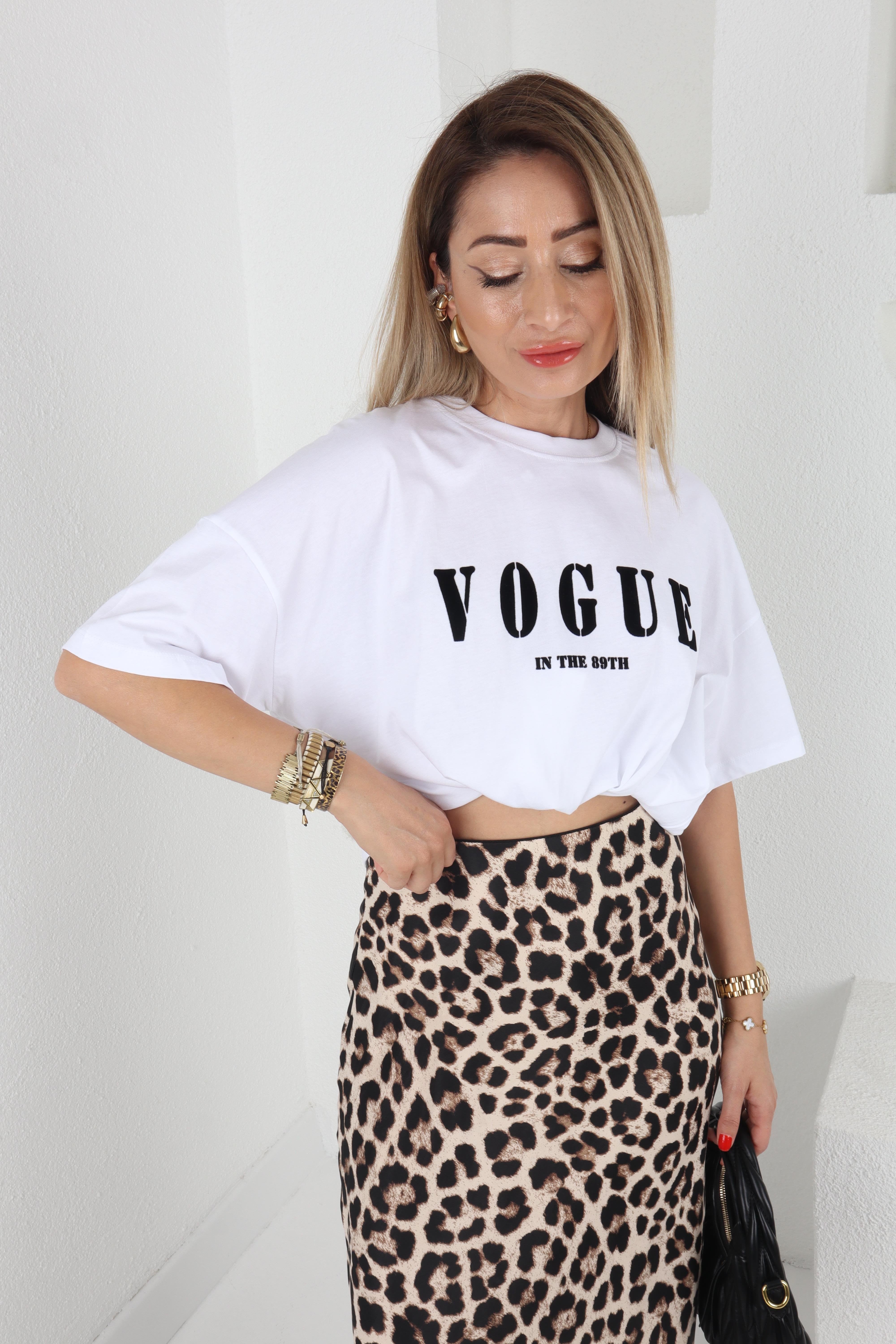Beyaz Vogue Baskılı Tshirt T-SHİRT