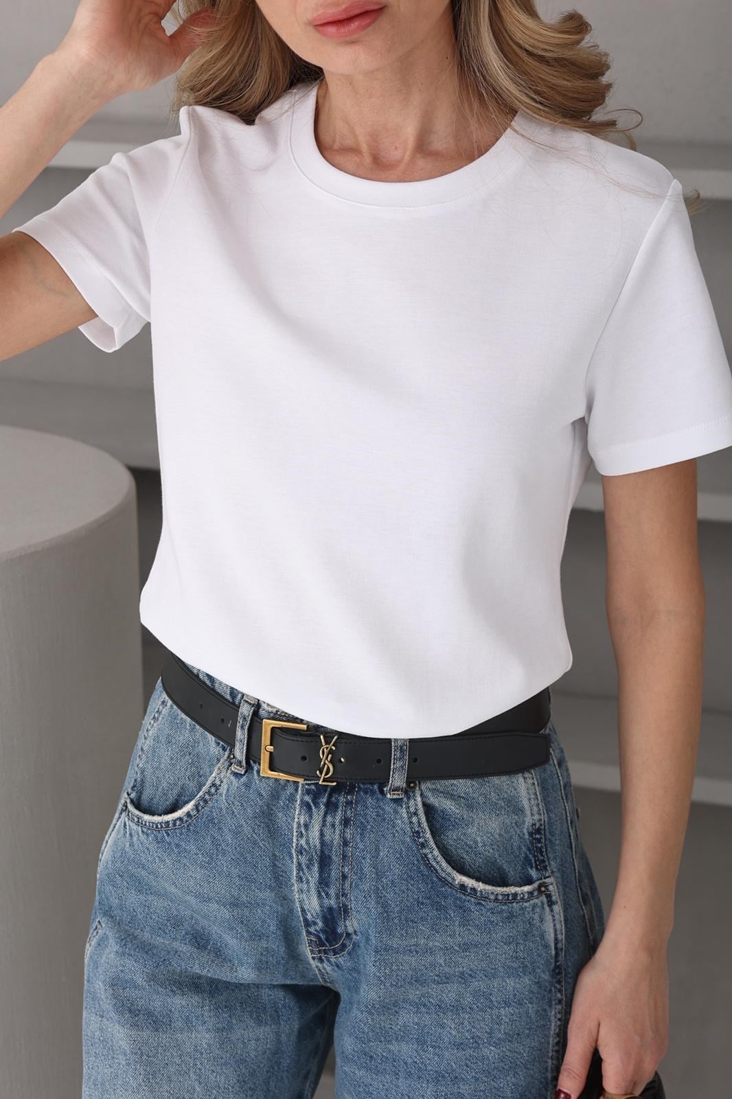 Bisiklet Yaka Beyaz Basic Tshirt T-SHİRT | NO33