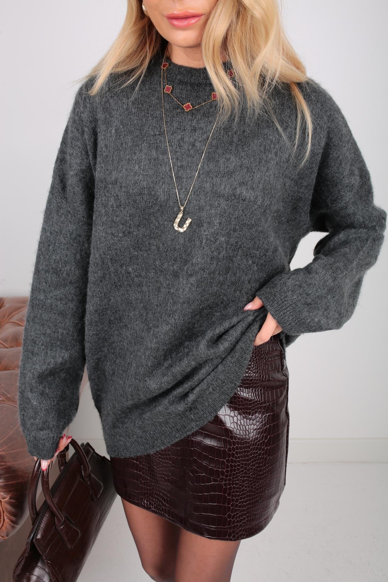 Bisiklet Yaka Füme Basic Kazak TRİKO VE KAZAK