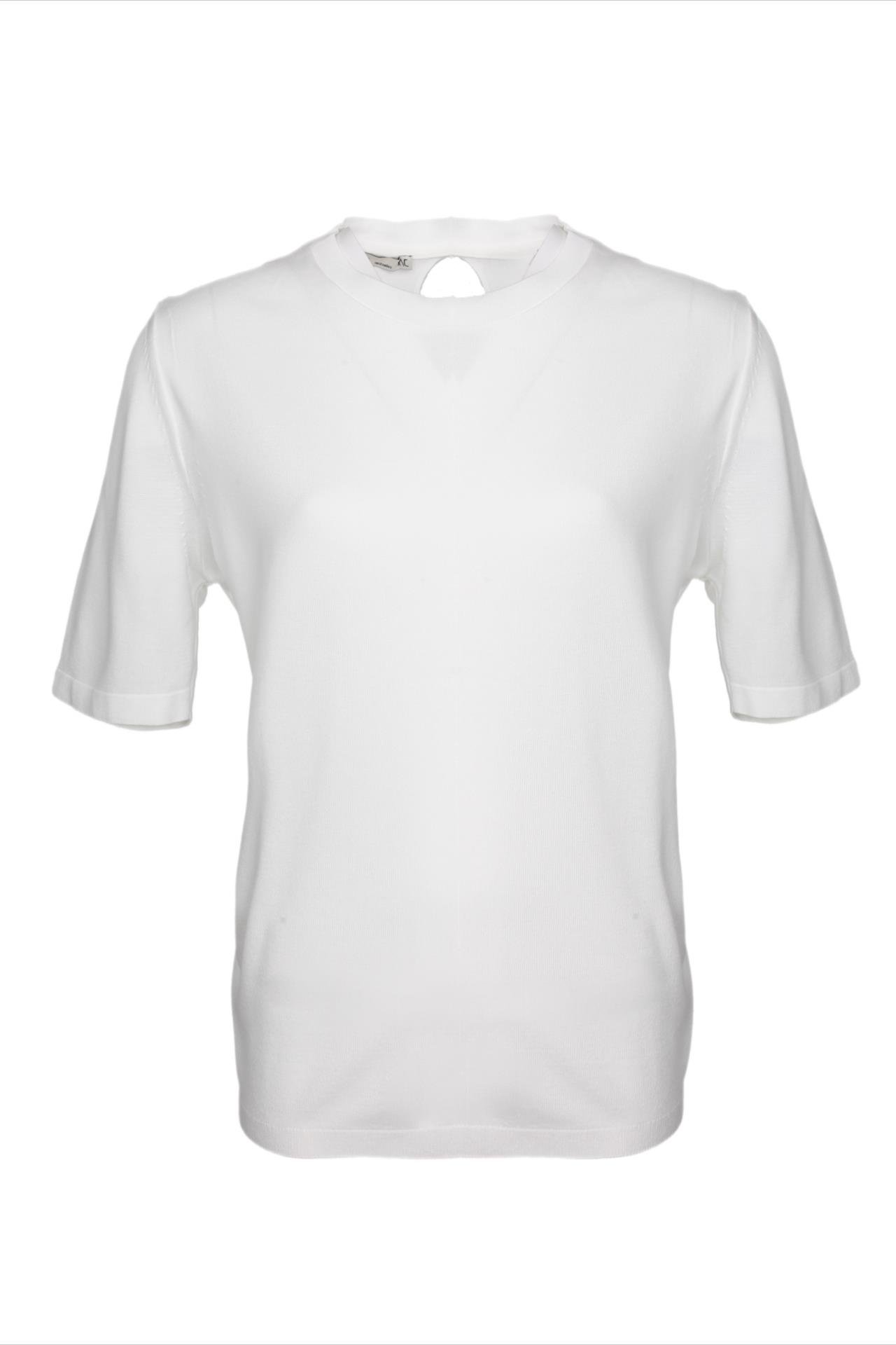 Bisiklet Yaka Yarım Kol Ekru Triko TRİKO VE KAZAK