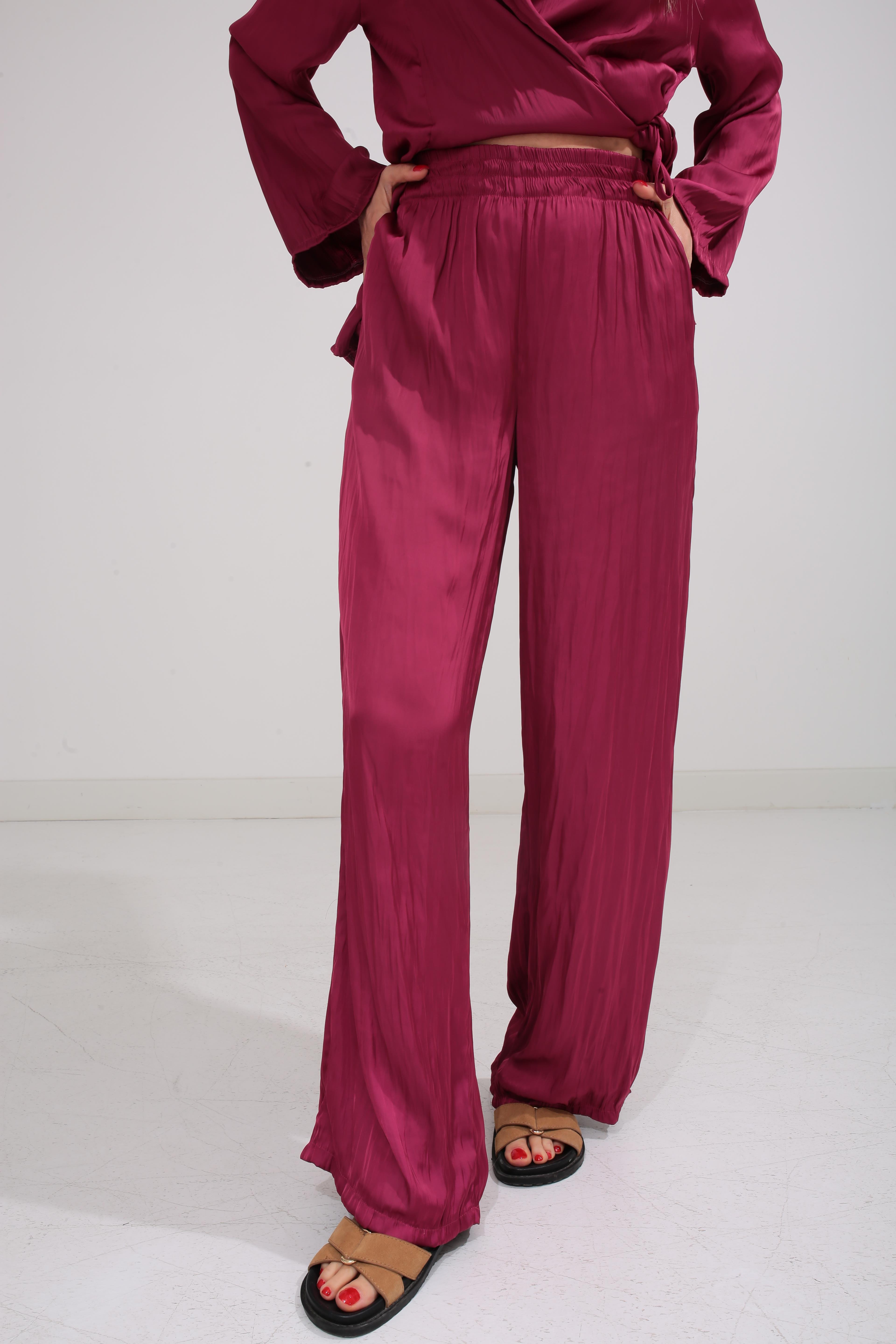 Bordo Kraşlı Kruvaze Bağlama Saten Takım TAKIM | NO33