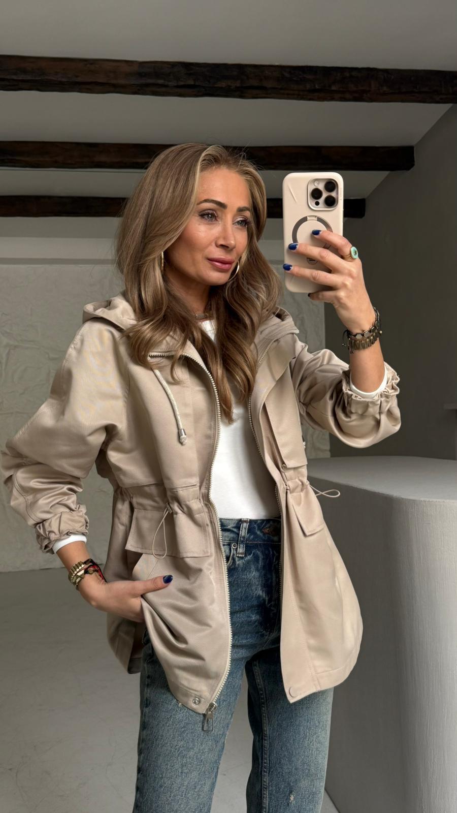 Camel Kapişonlu Gabardin Trenç TRENÇKOT | NO33