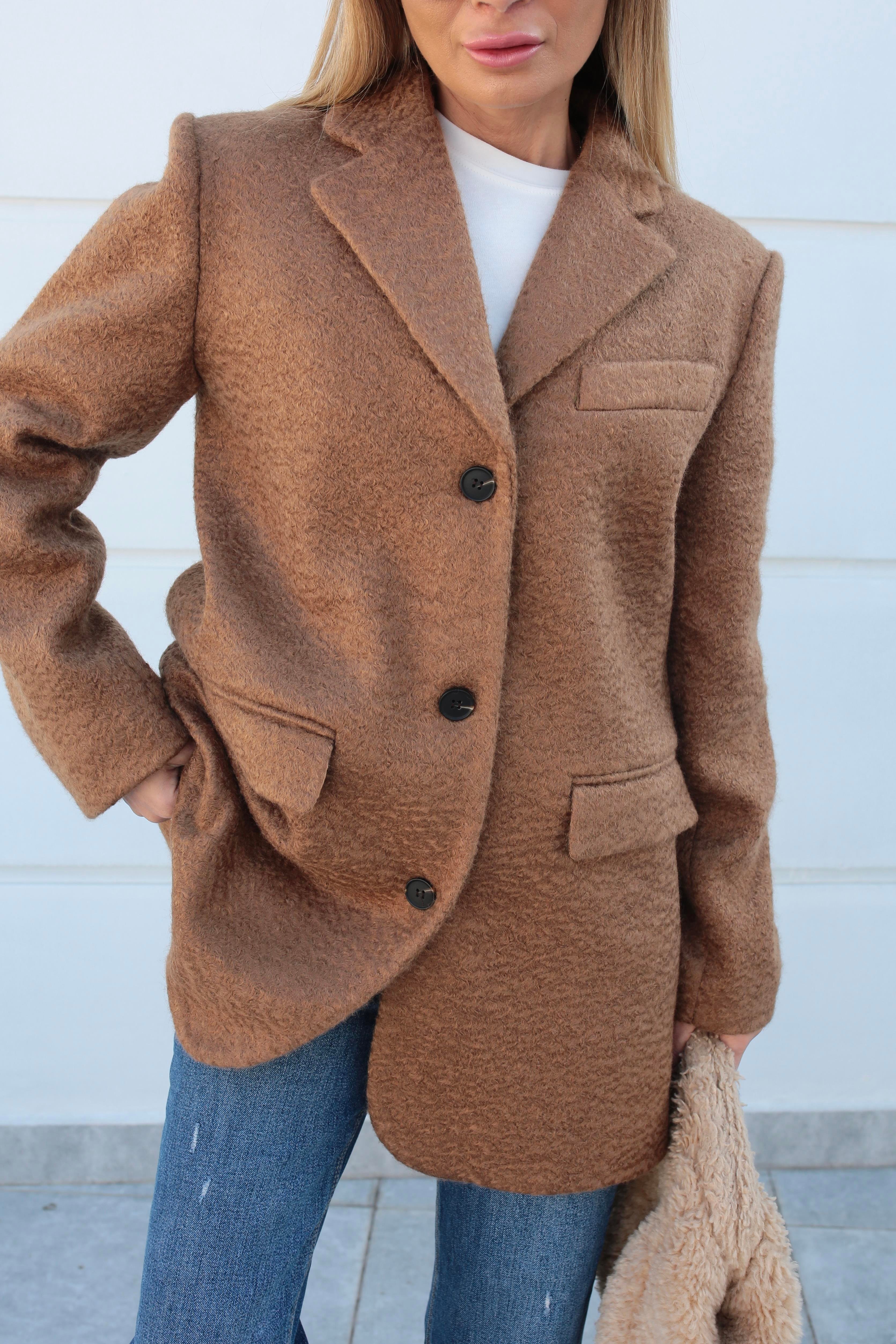 Camel Uzun Buklet Ceket CEKET