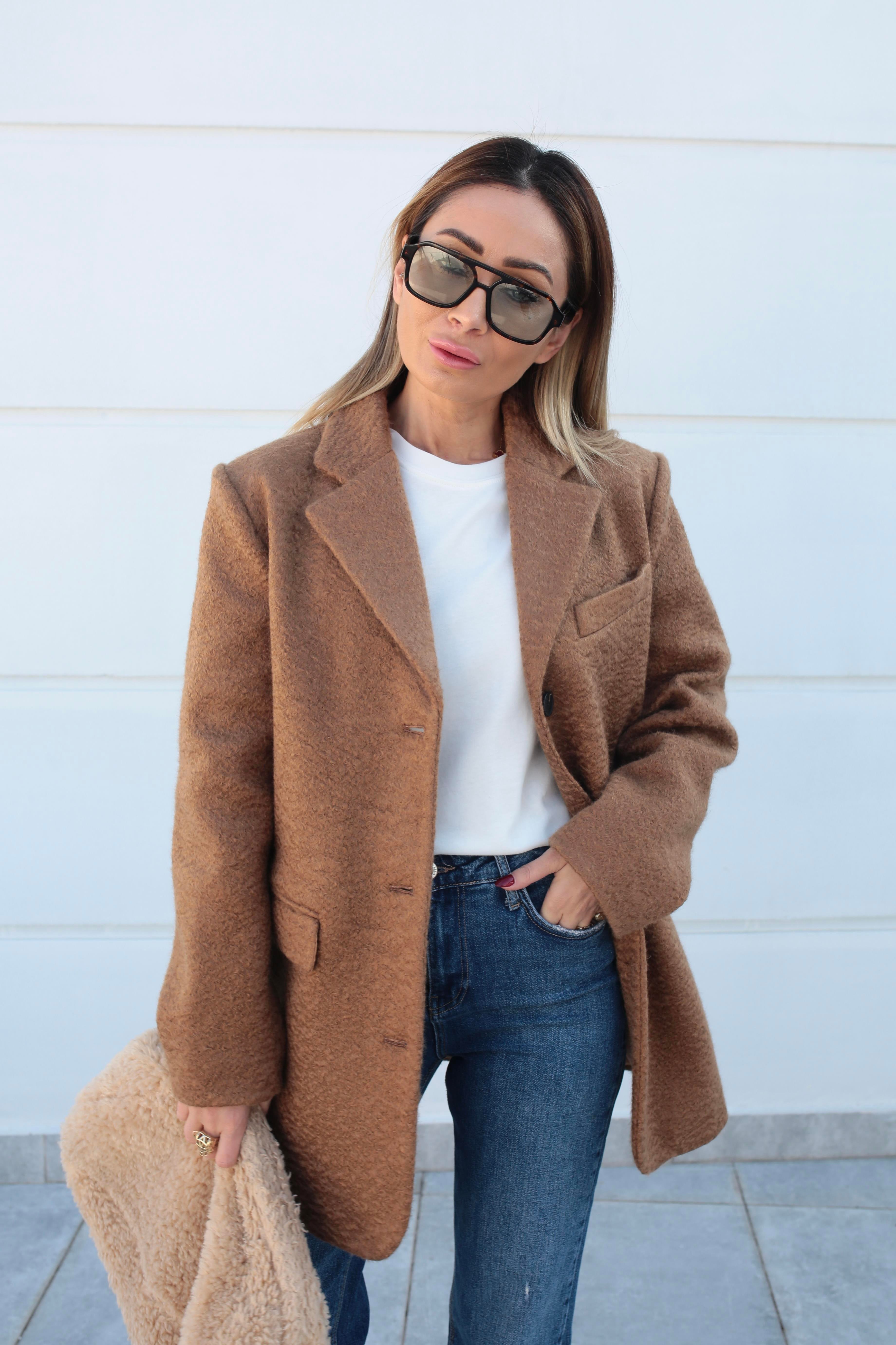 Camel Uzun Buklet Ceket CEKET