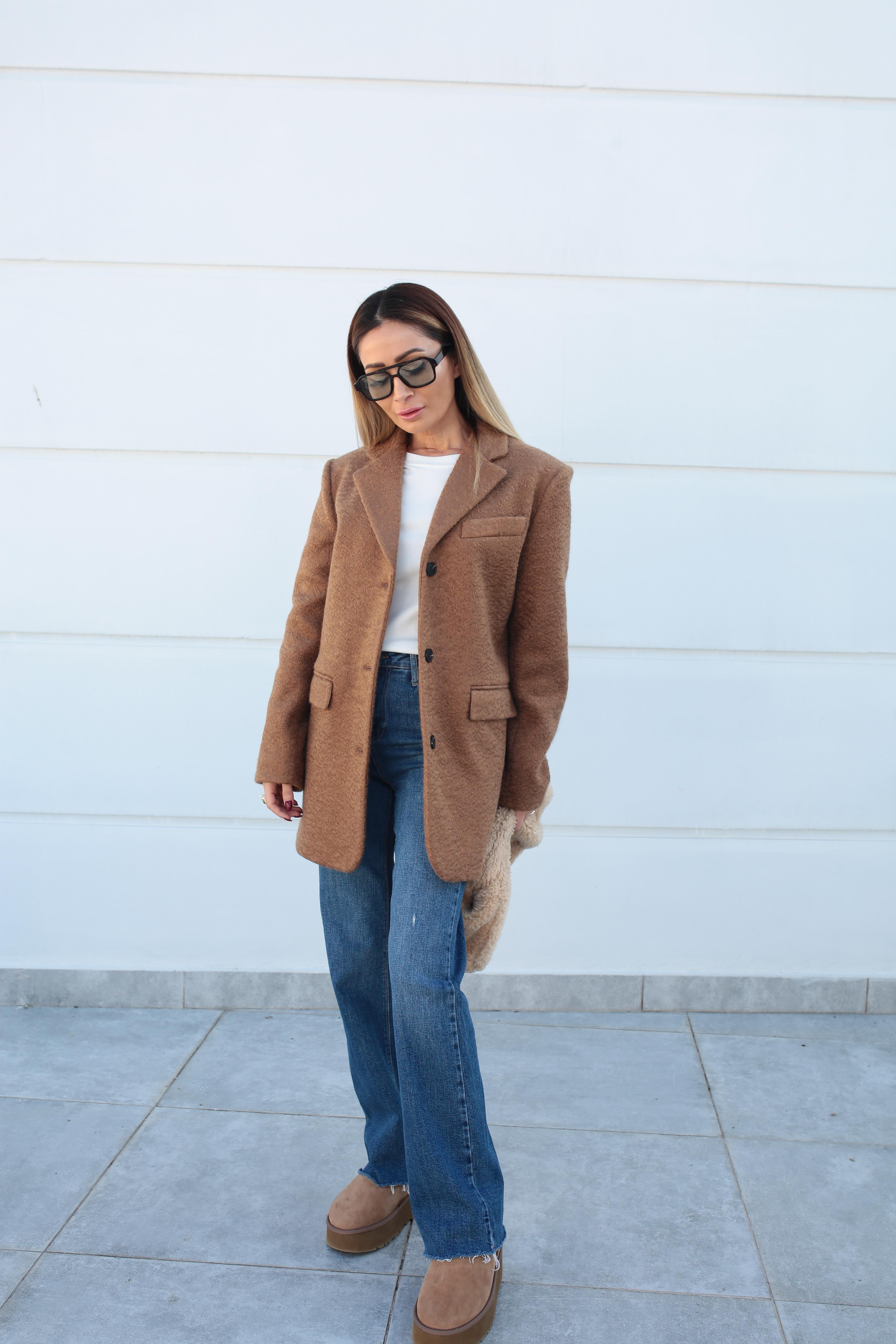 Camel Uzun Buklet Ceket CEKET