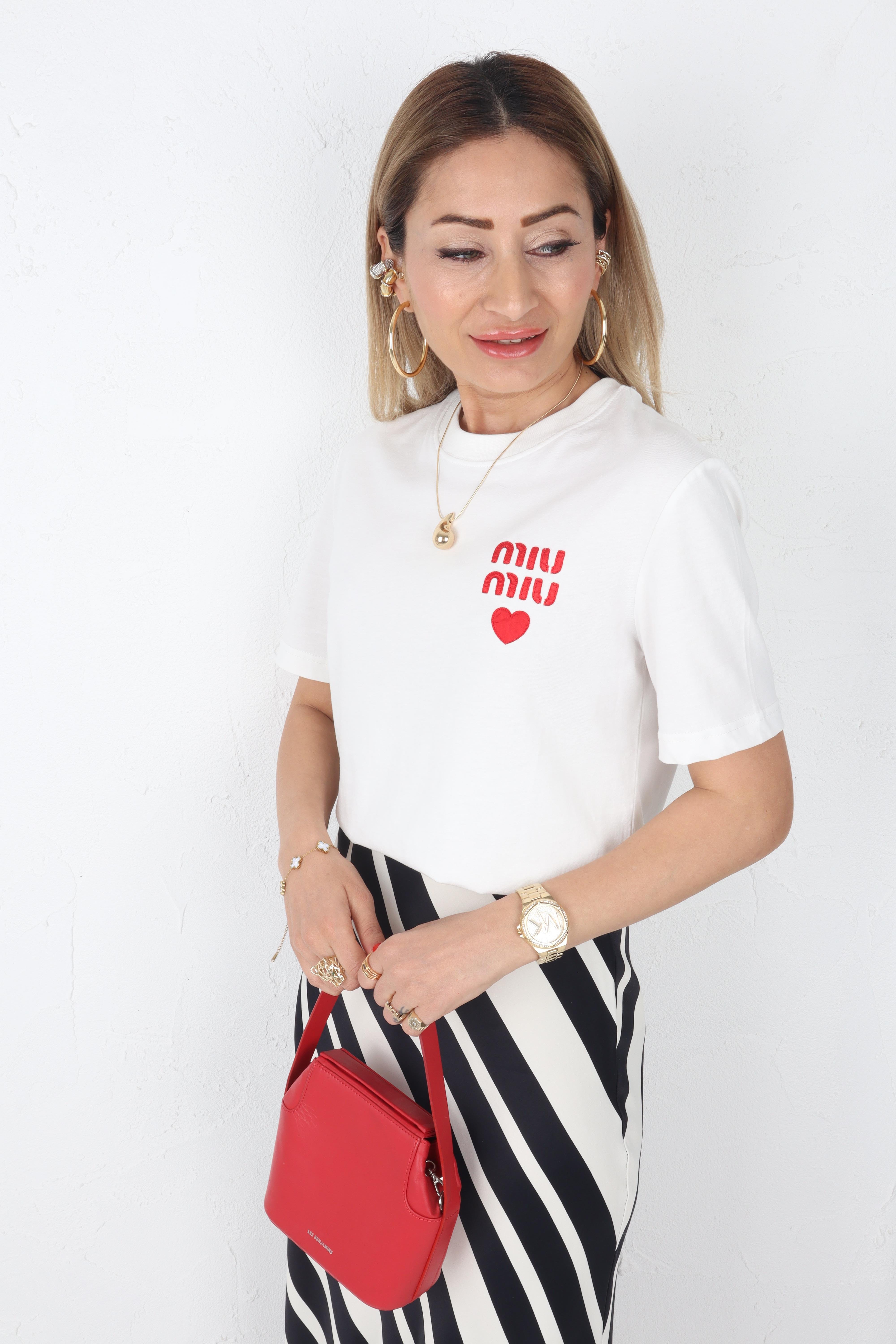 Çizgi Desen Verev Saten Etek ETEK