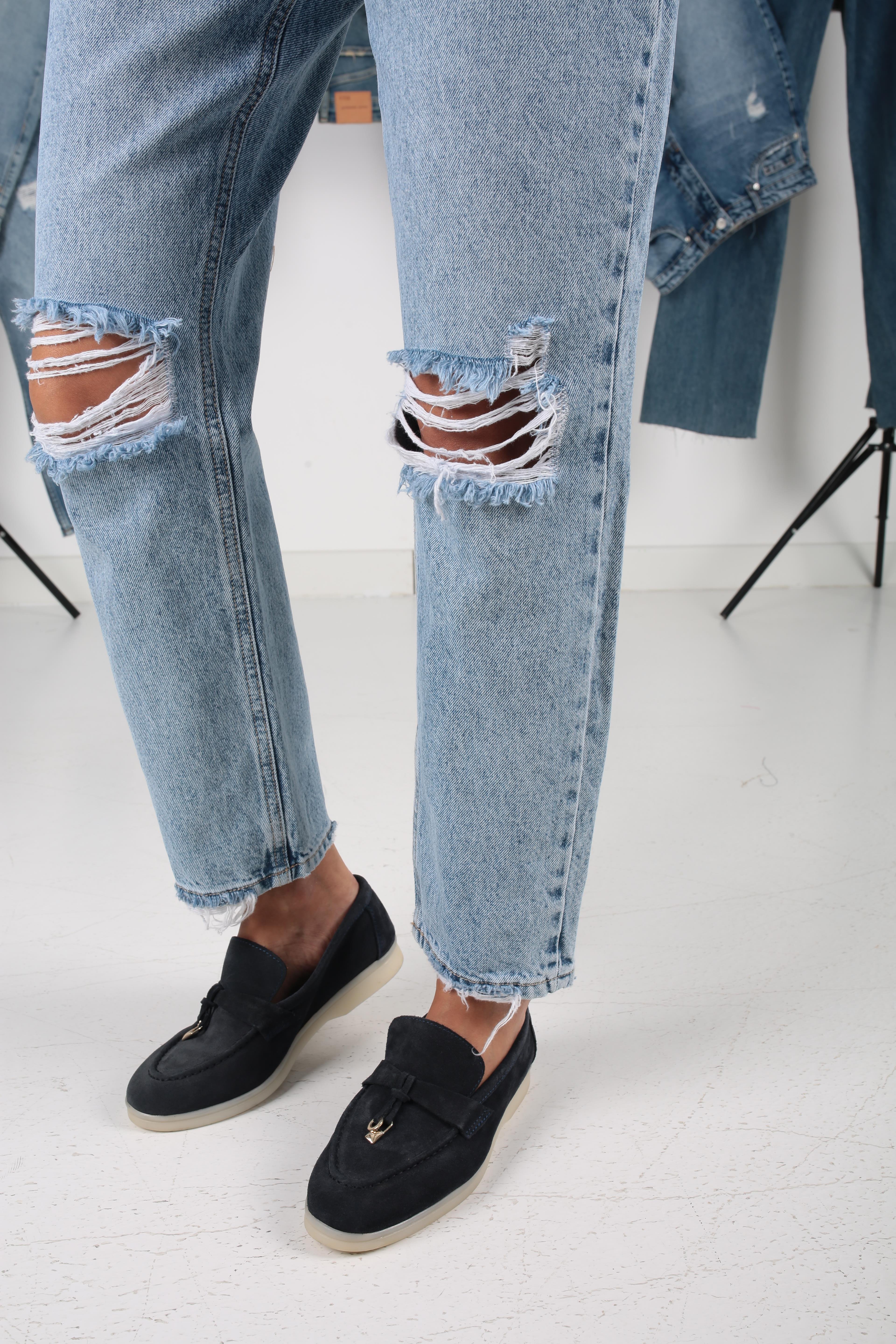 Dizleri Yırtıklı Mom Jean(1842-2) JEAN