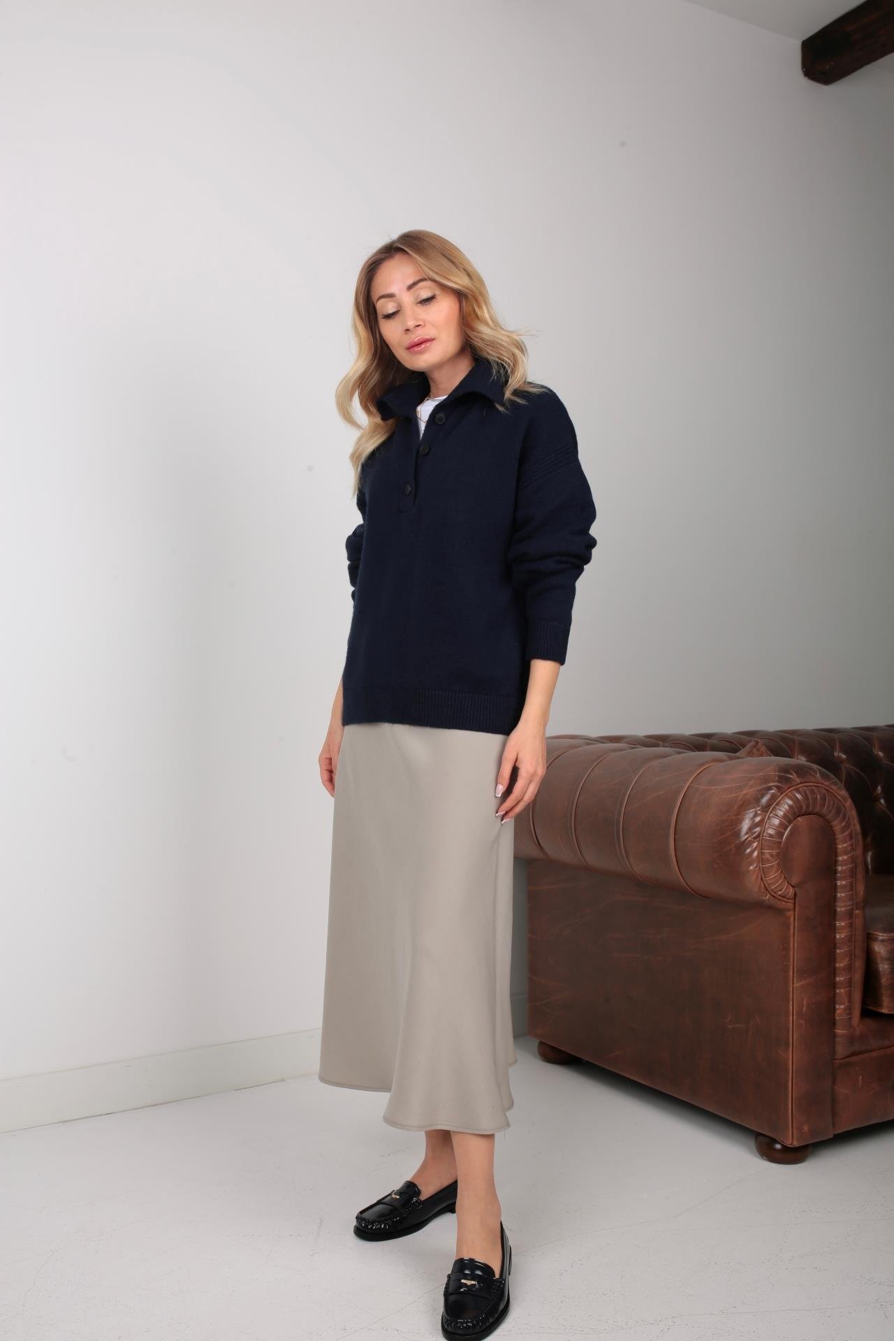 Dokuma Kumaş Verev Kesim Vizon Etek ETEK