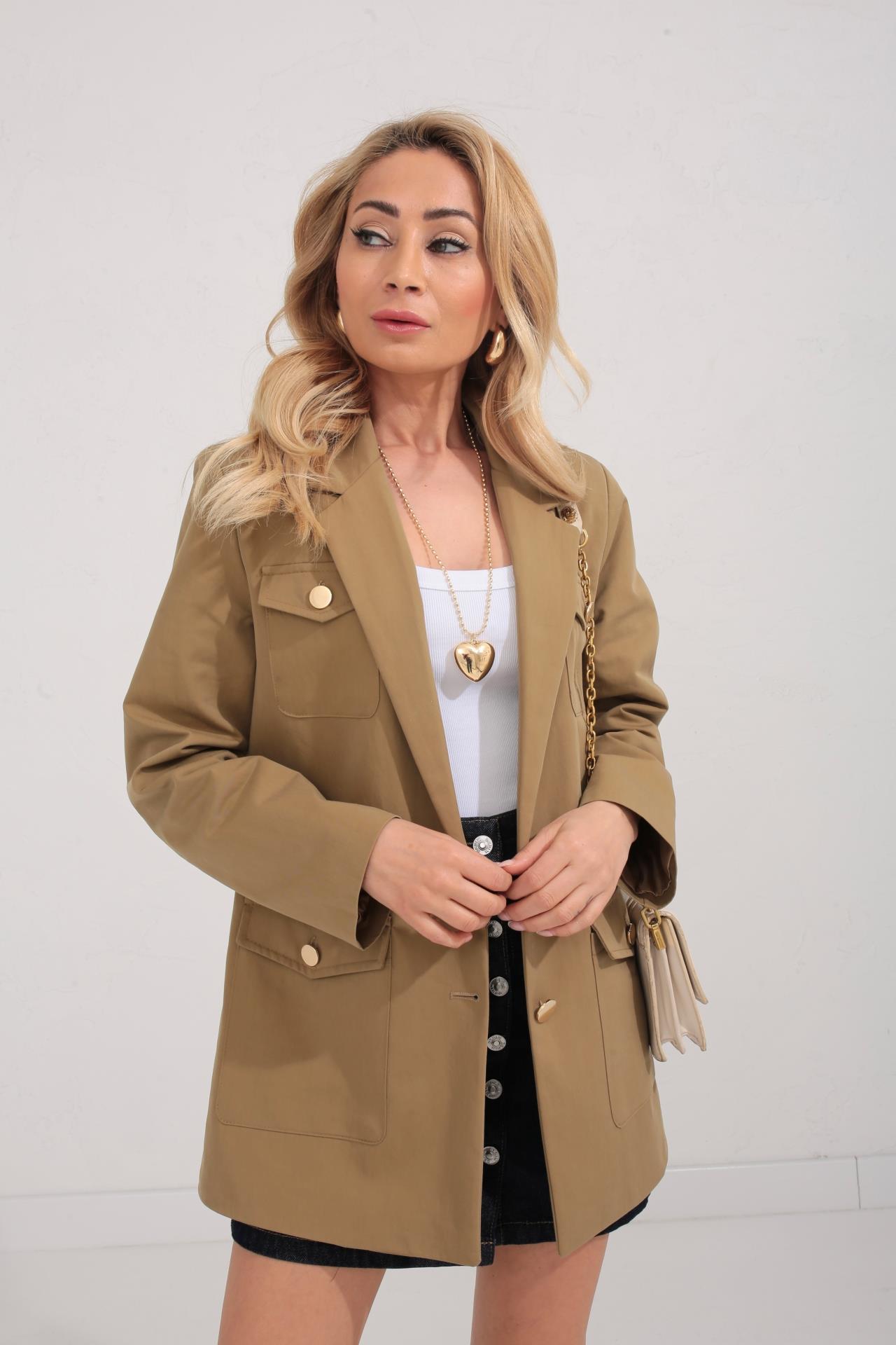 Dört Cepli Gold Düğme Detay Ceket CEKET