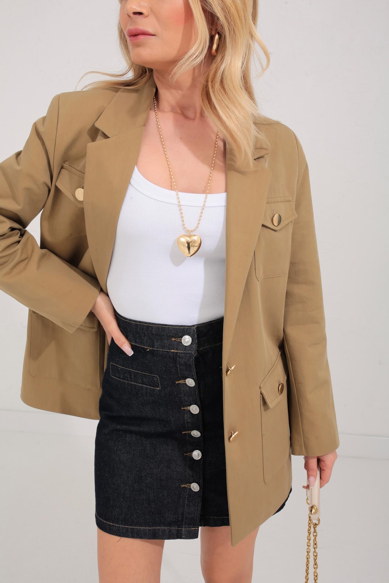 Dört Cepli Gold Düğme Detay Ceket CEKET