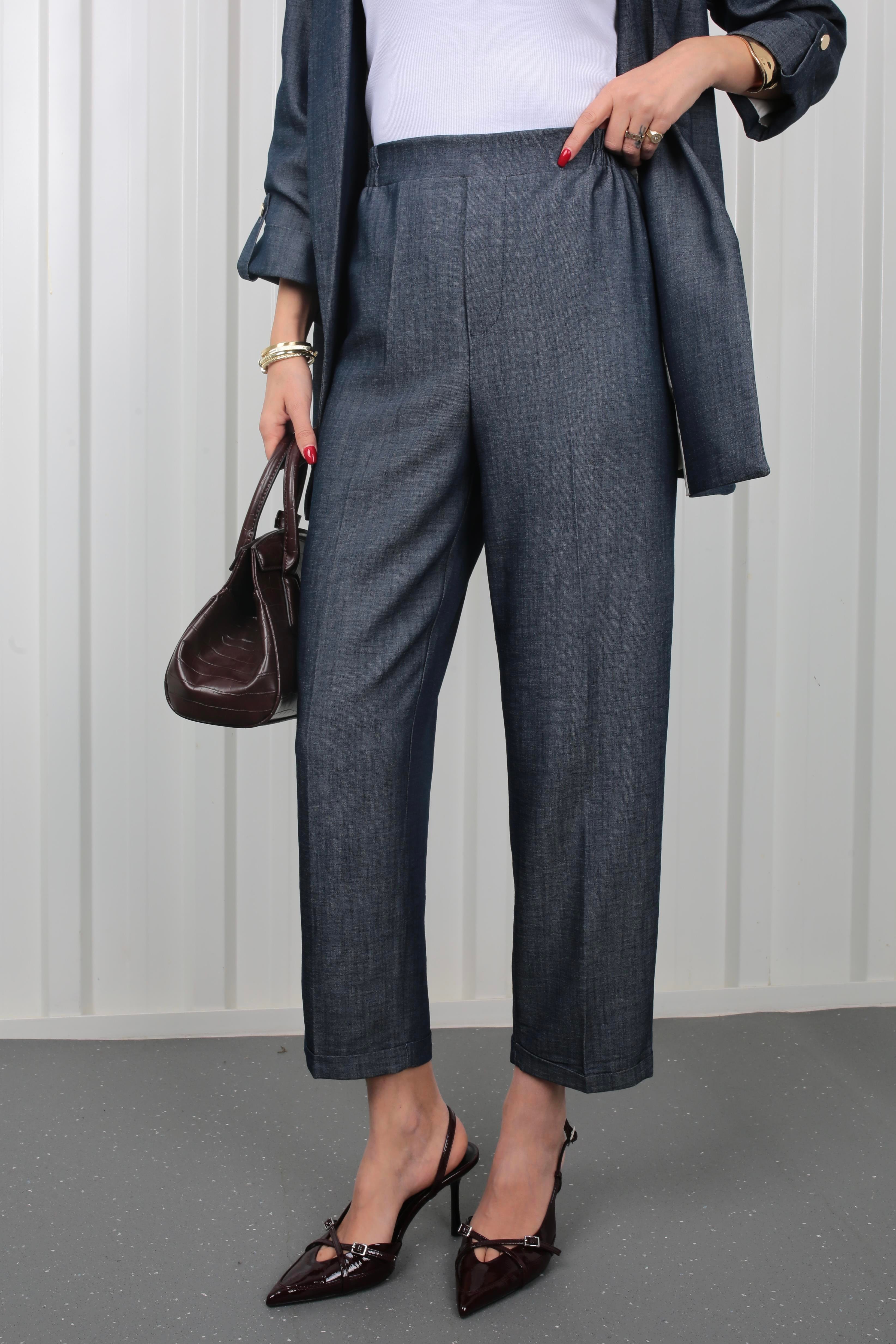 Duble Paça İnce Denim Kumaş Pantolon PANTOLON