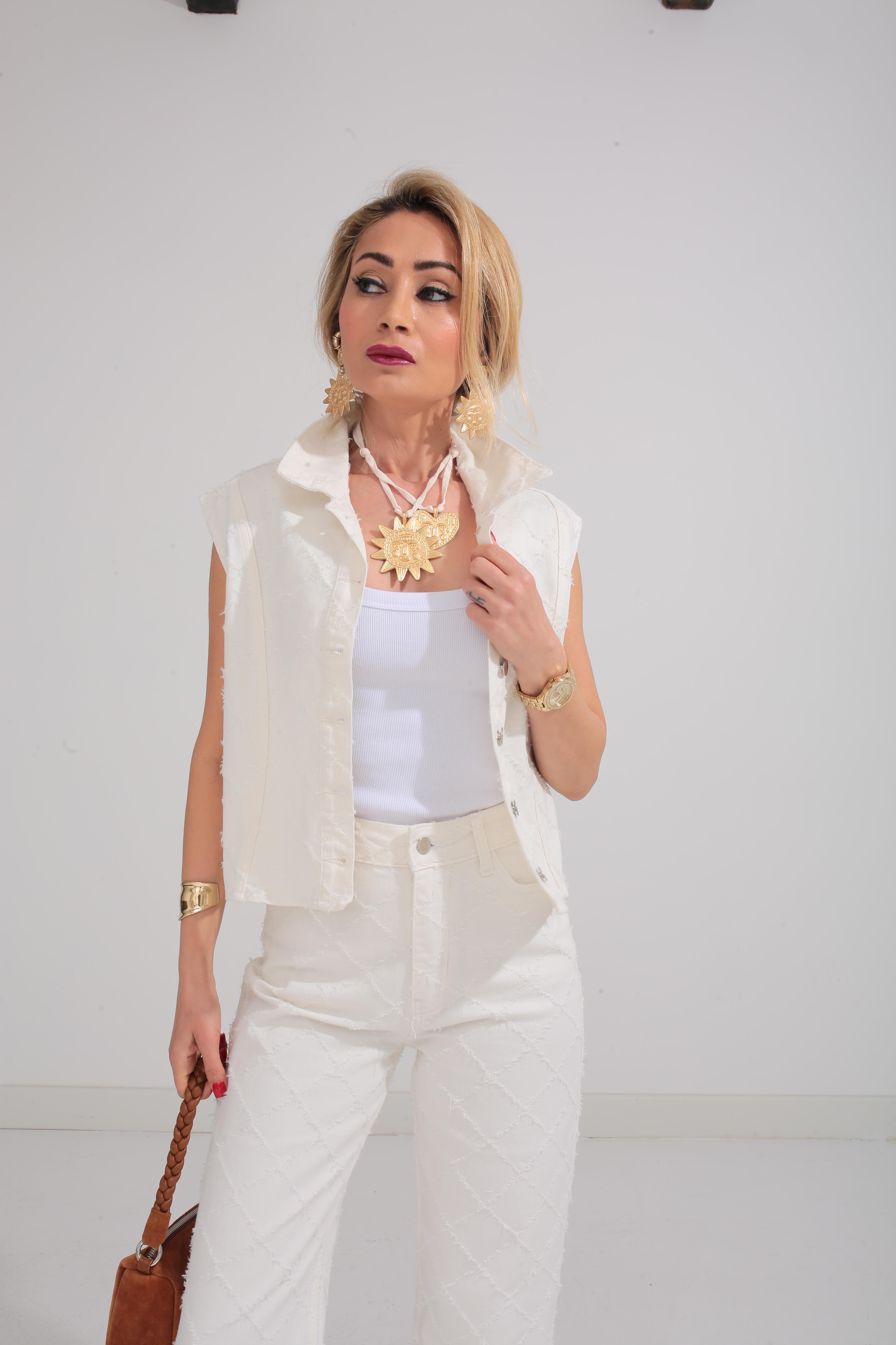 Ekru Yelekli Denim Takım TAKIM | NO33