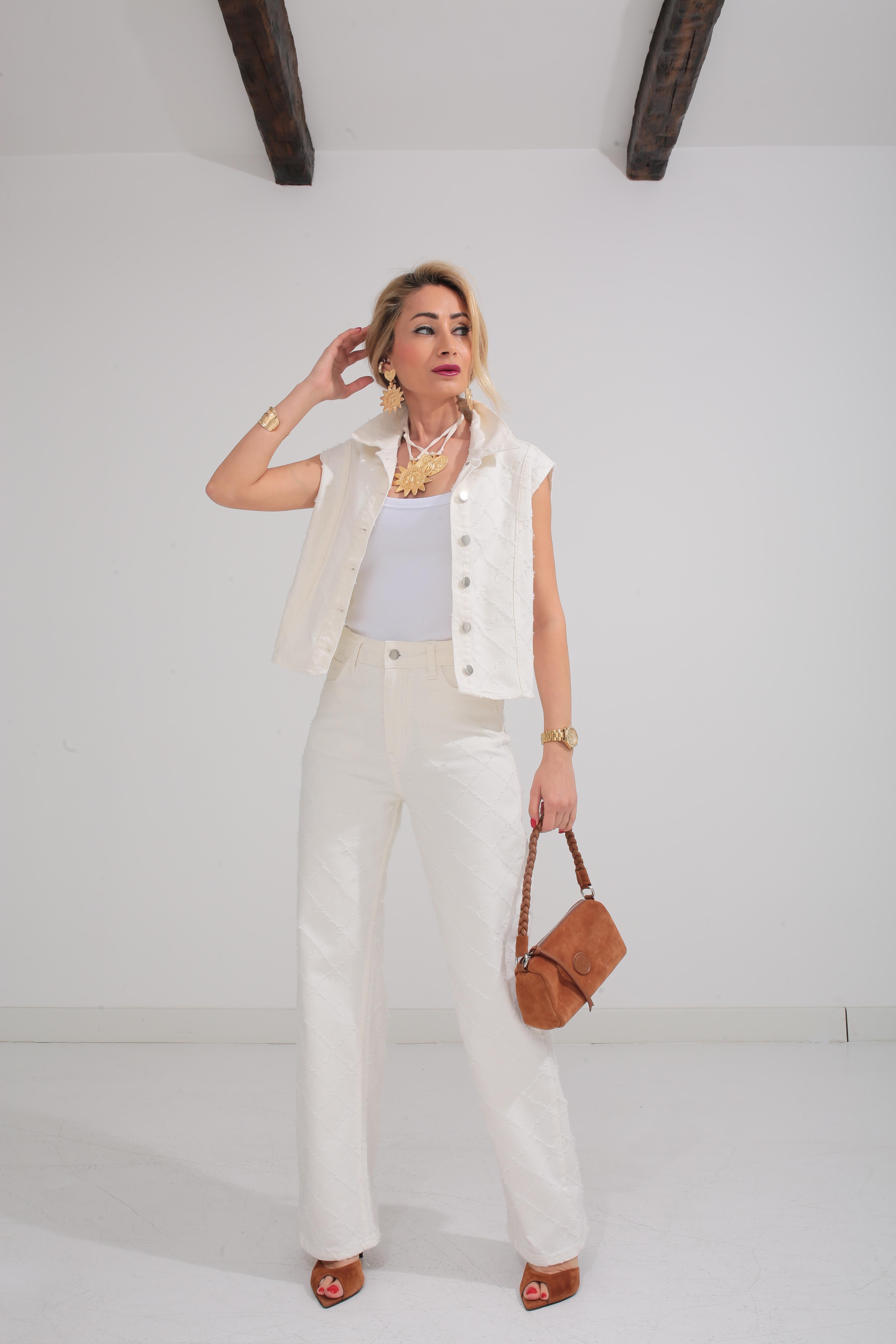 Ekru Yelekli Denim Takım TAKIM | NO33