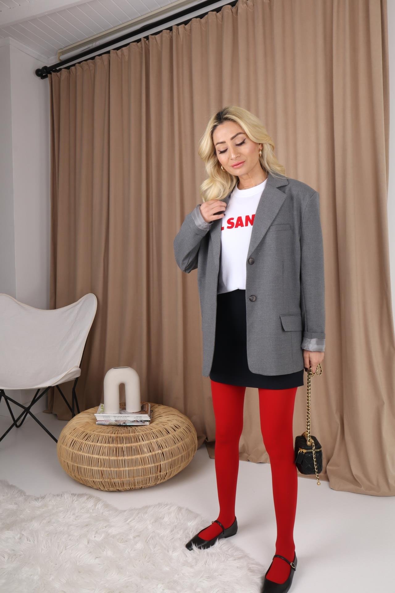 Fermuarlı Lacivert Mini Etek ETEK