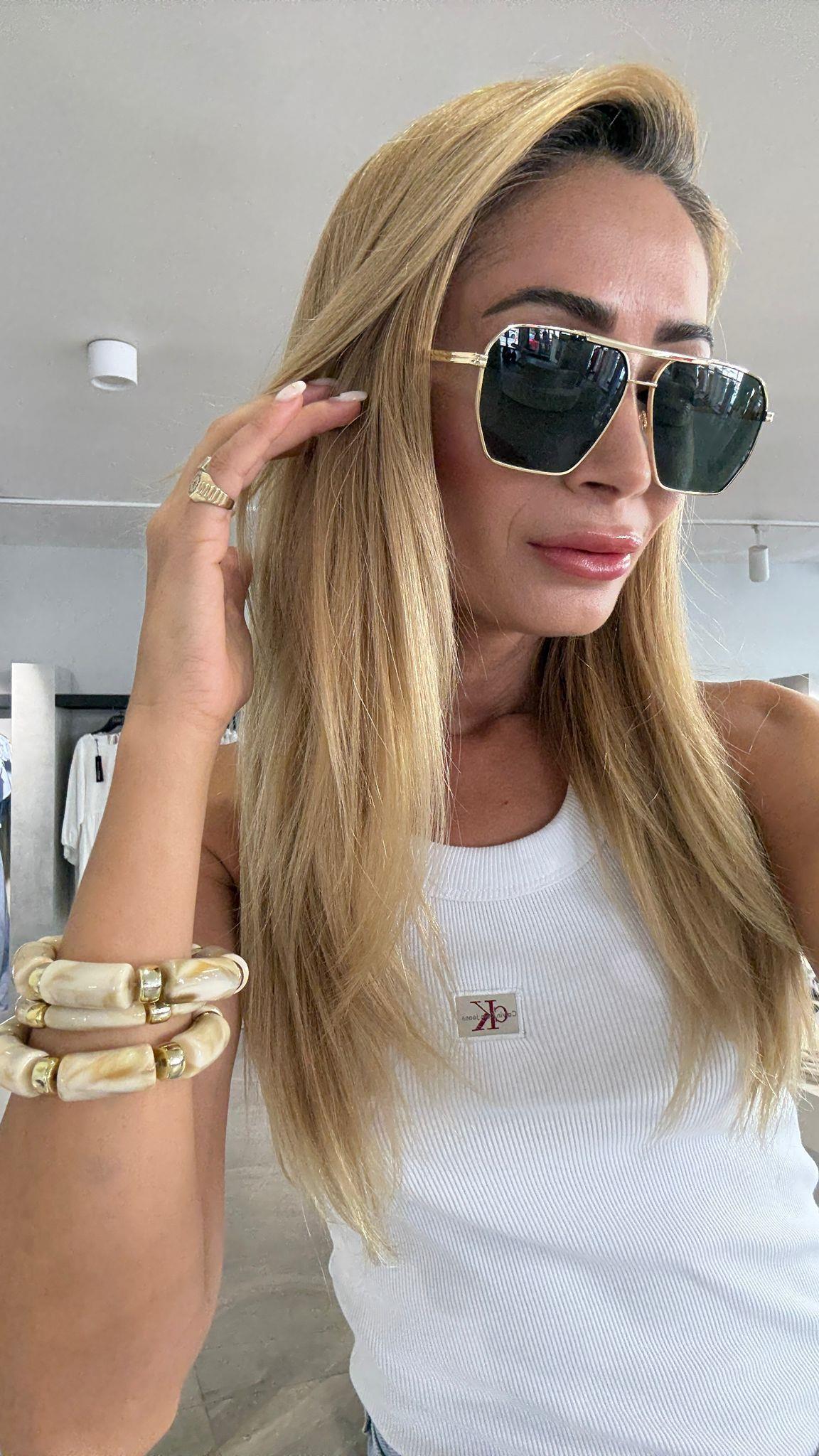 Gold Metal Çerçeve Yeşil Petek Gözlük(Ae2201 C5) GÜNEŞ GÖZLÜĞÜ | NO33