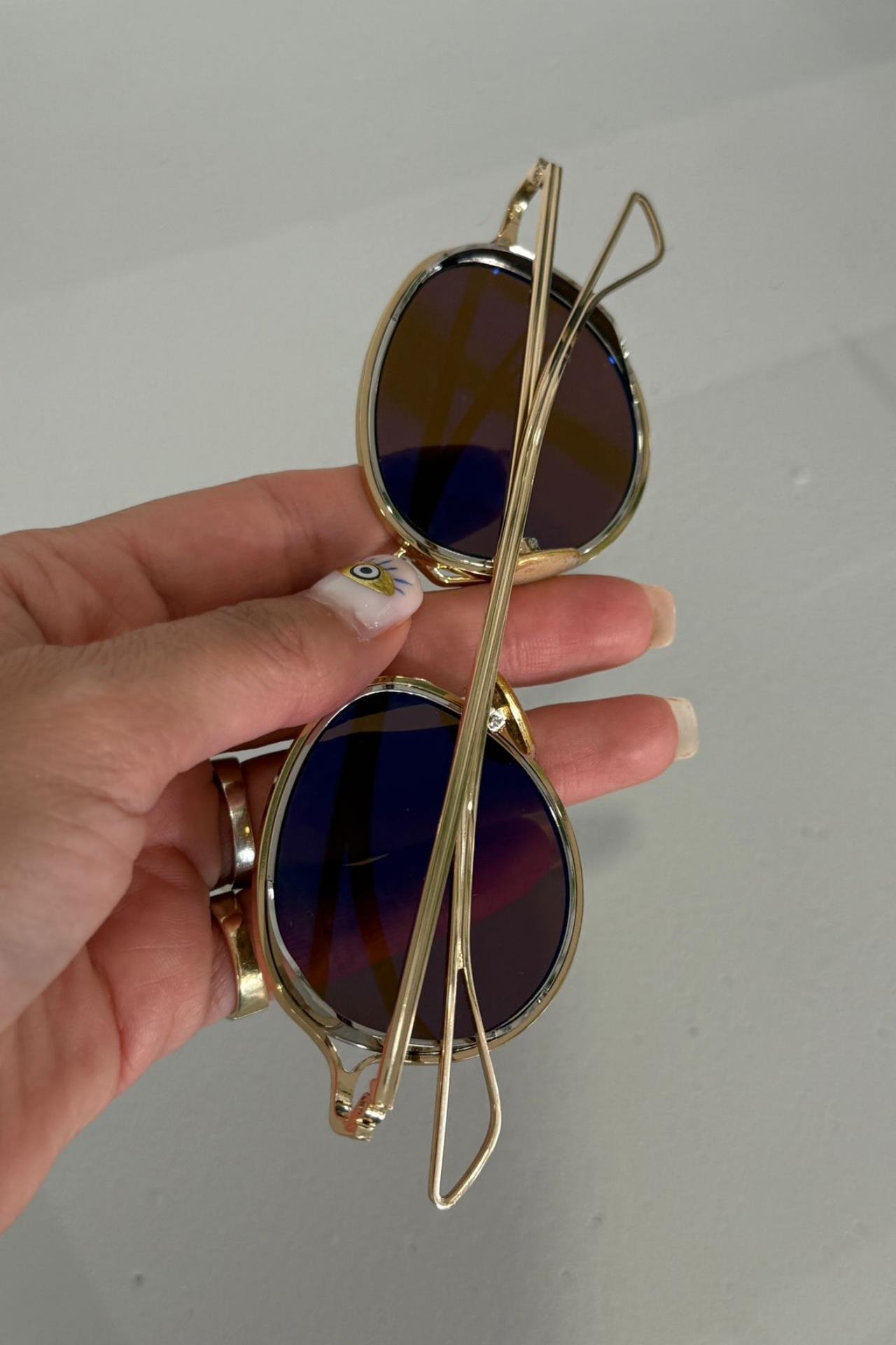 Gold Metal Çerçeveli Kahve Gözlük(Ae2408C5) GÜNEŞ GÖZLÜĞÜ | NO33