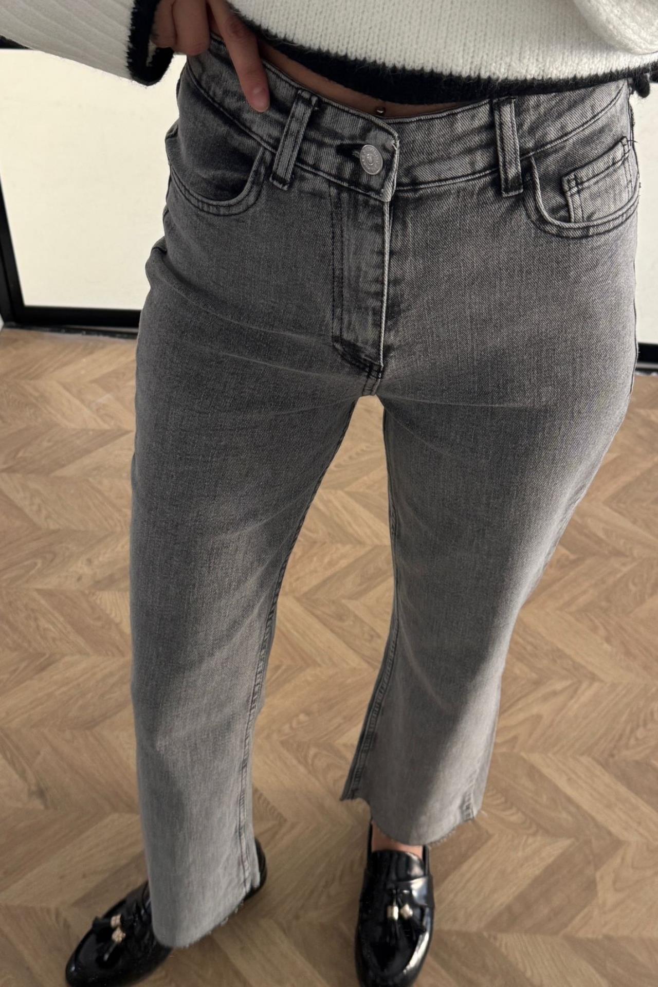 Gri Full Likralı Mom Fit Jean JEAN | NO33