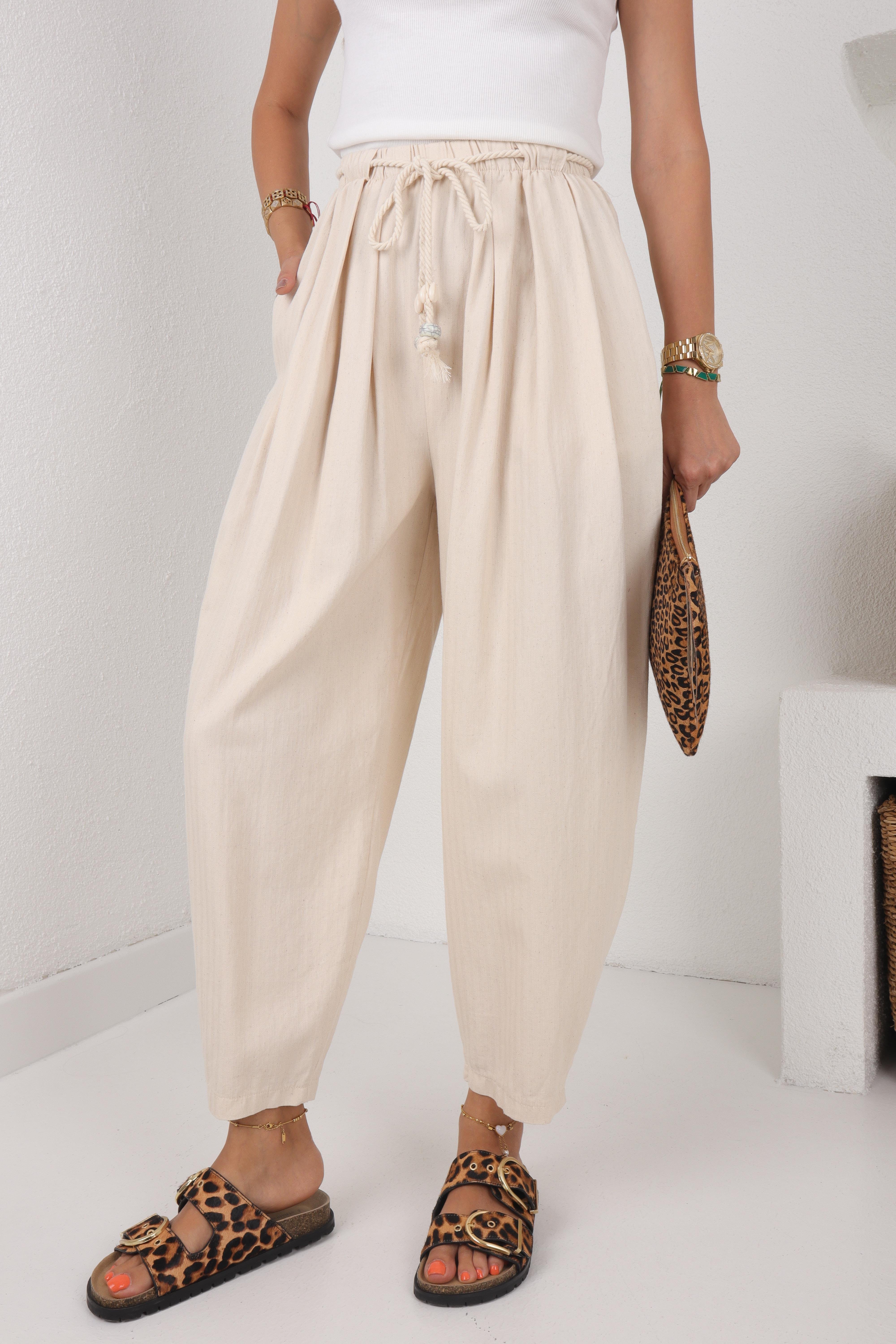 Halat Kemerli Gabardin Pantolon PANTOLON