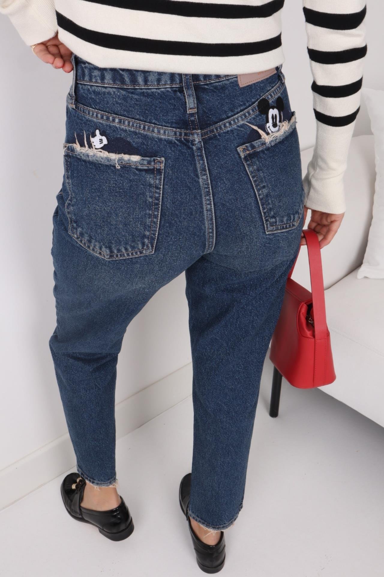 High Rise Likrasız Klasik Mom Jean JEAN