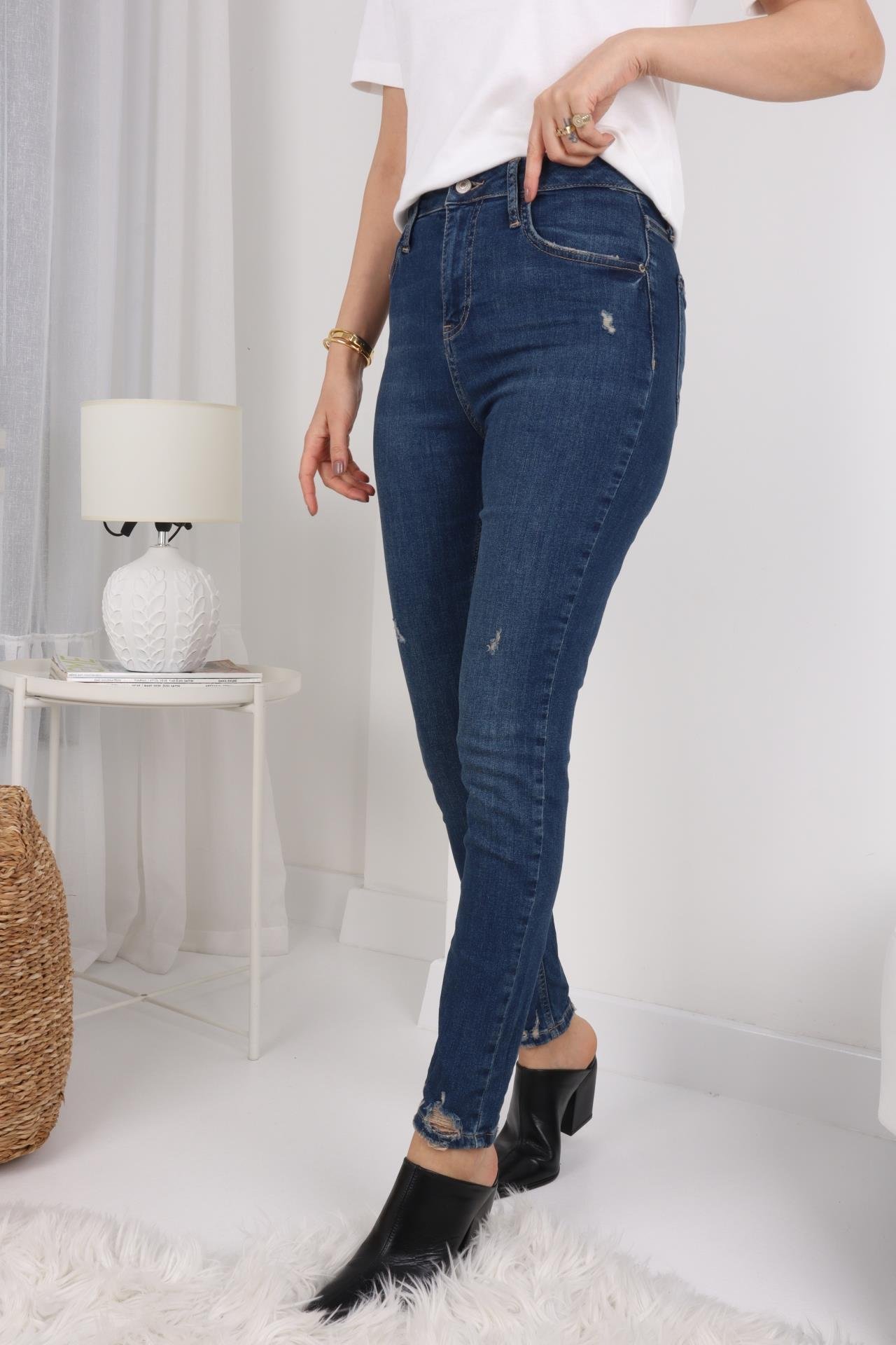 High Rise Paça Tırnaklı Full Lİkralı Skiny Jean JEAN