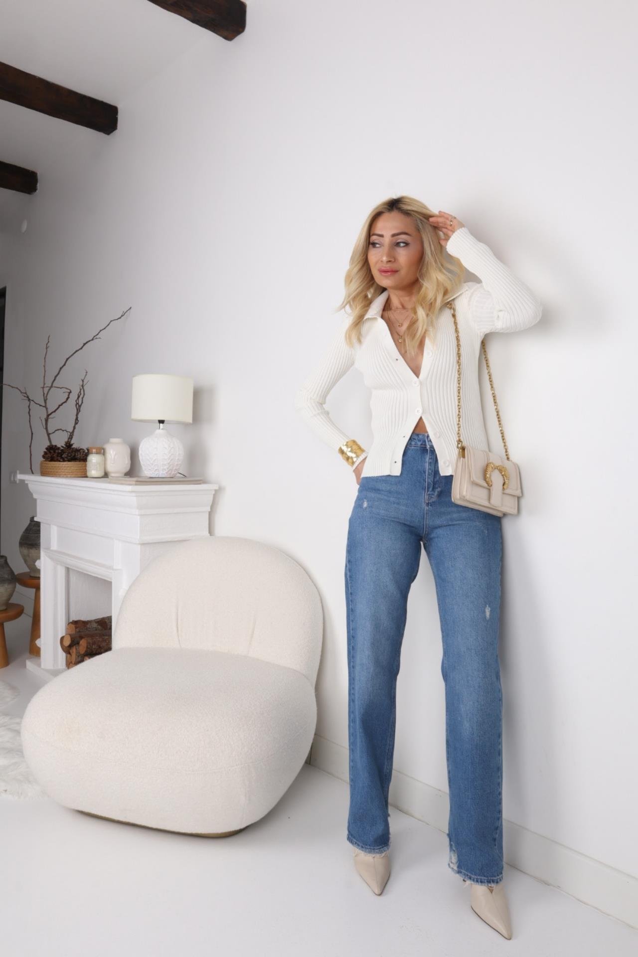 High Rise Tırnak Detay Likrasız Jean JEAN