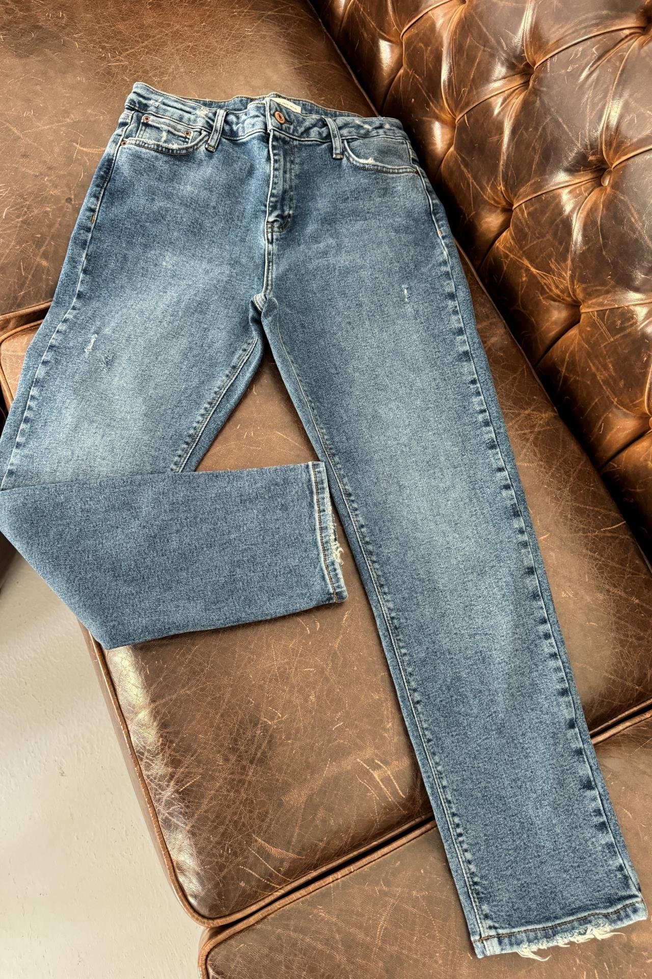 High Rise Tırnaklı Full Likralı Büyük Beden Jean JEAN