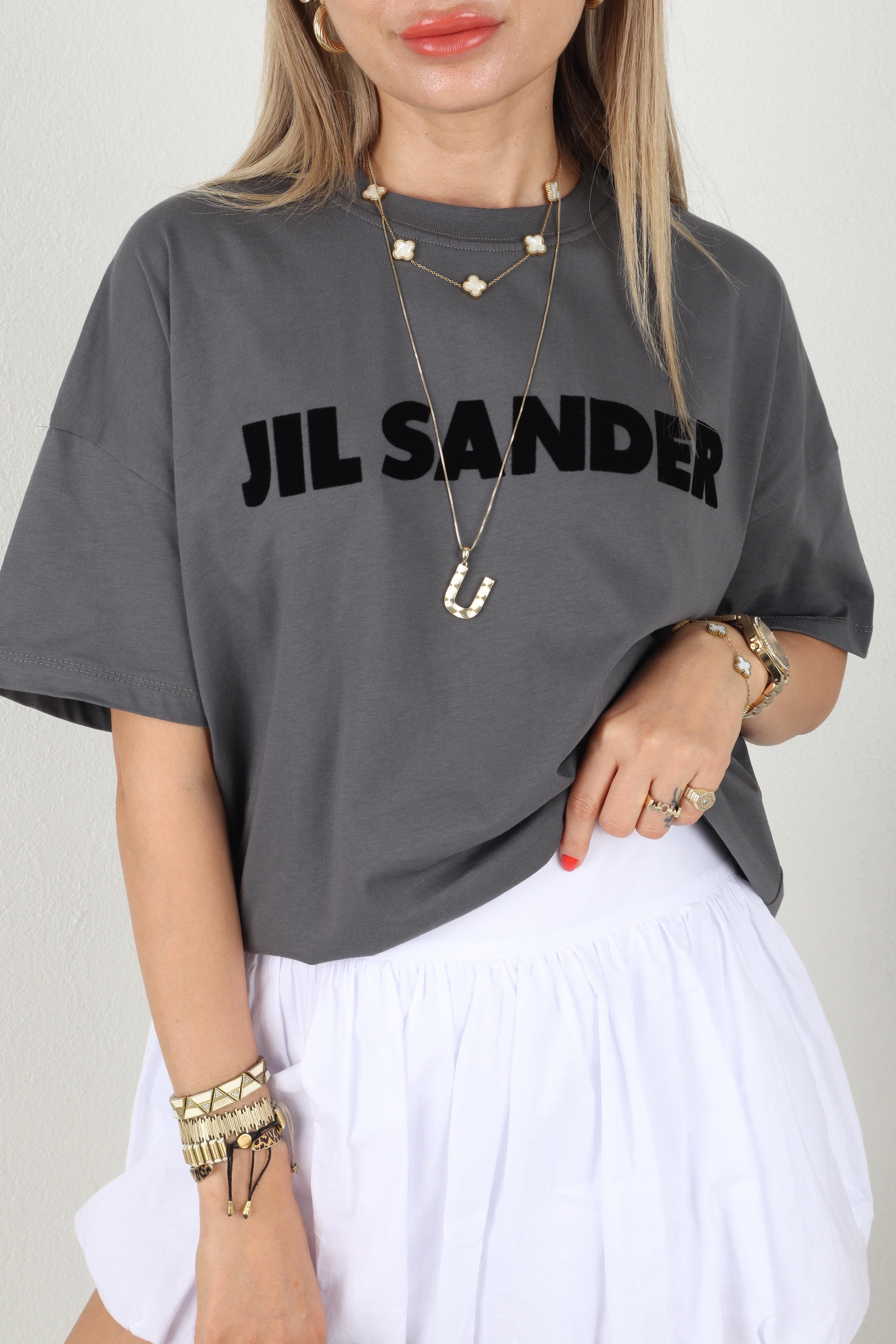 Jil Sander Baskılı Gri Tshirt T-SHİRT