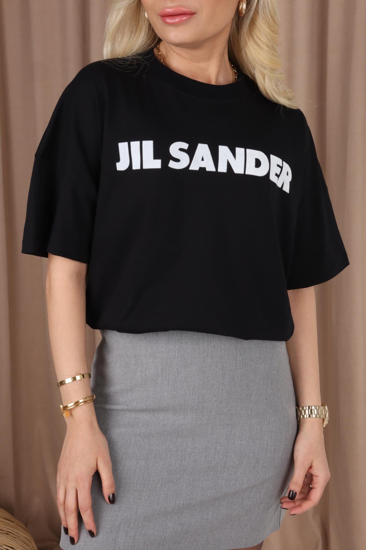 Jil Sander Baskılı Siyah Basic Tshirt T-SHİRT