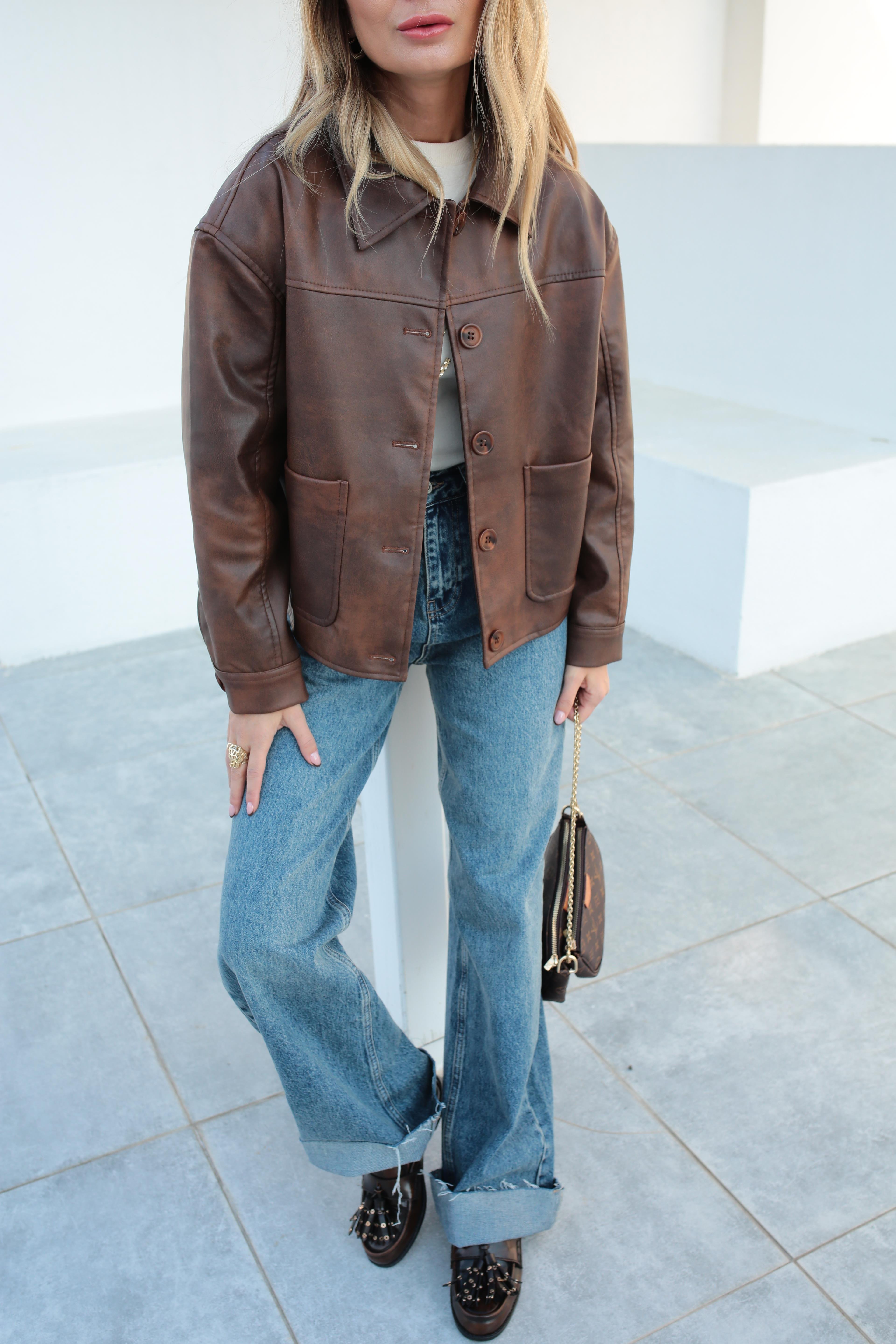 Kahve Bamber Deri Ceket CEKET